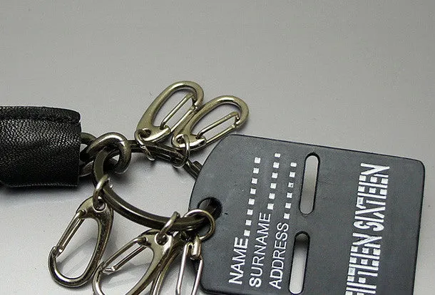 Handmade Motorcycle biker wallet key chain punk black heavy leather key holder