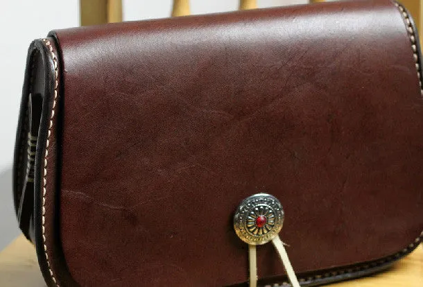 Handmade shoulder bag vintage leather brown Satchel crossbody Shoulder Bag for women