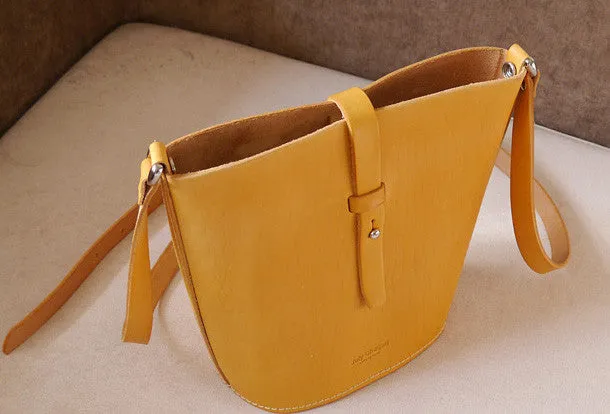 Handmade vintage busket rustic leather crossbody Shoulder Bag for girl women lady