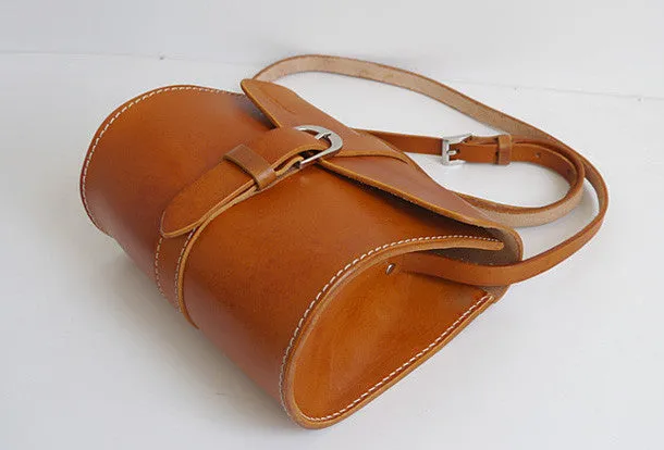 Handmade vintage cute rustic leather crossbody Shoulder Bag for girl women lady