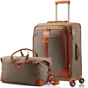 Hartmann Herringbone Luxe Softside 2 Piece Set Terracotta