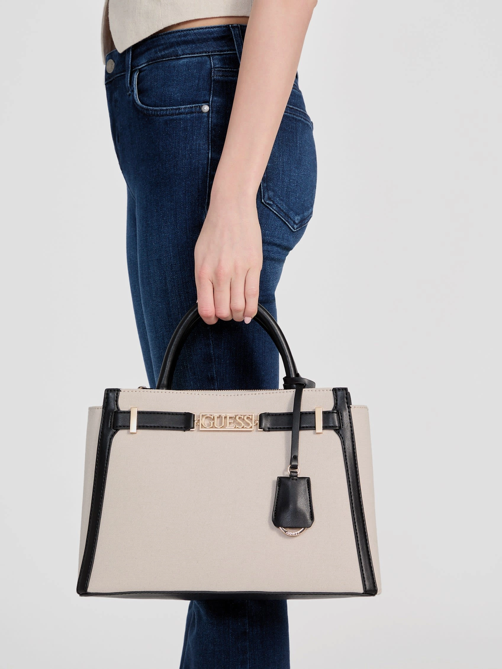 Hauser Color-Block Canvas Satchel