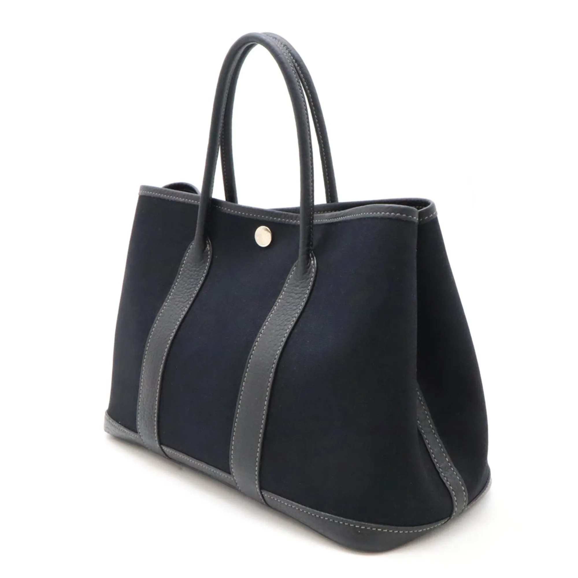 Hermes Garden Toile Officier Leather Handbag Tote Bag (Pre-Owned)