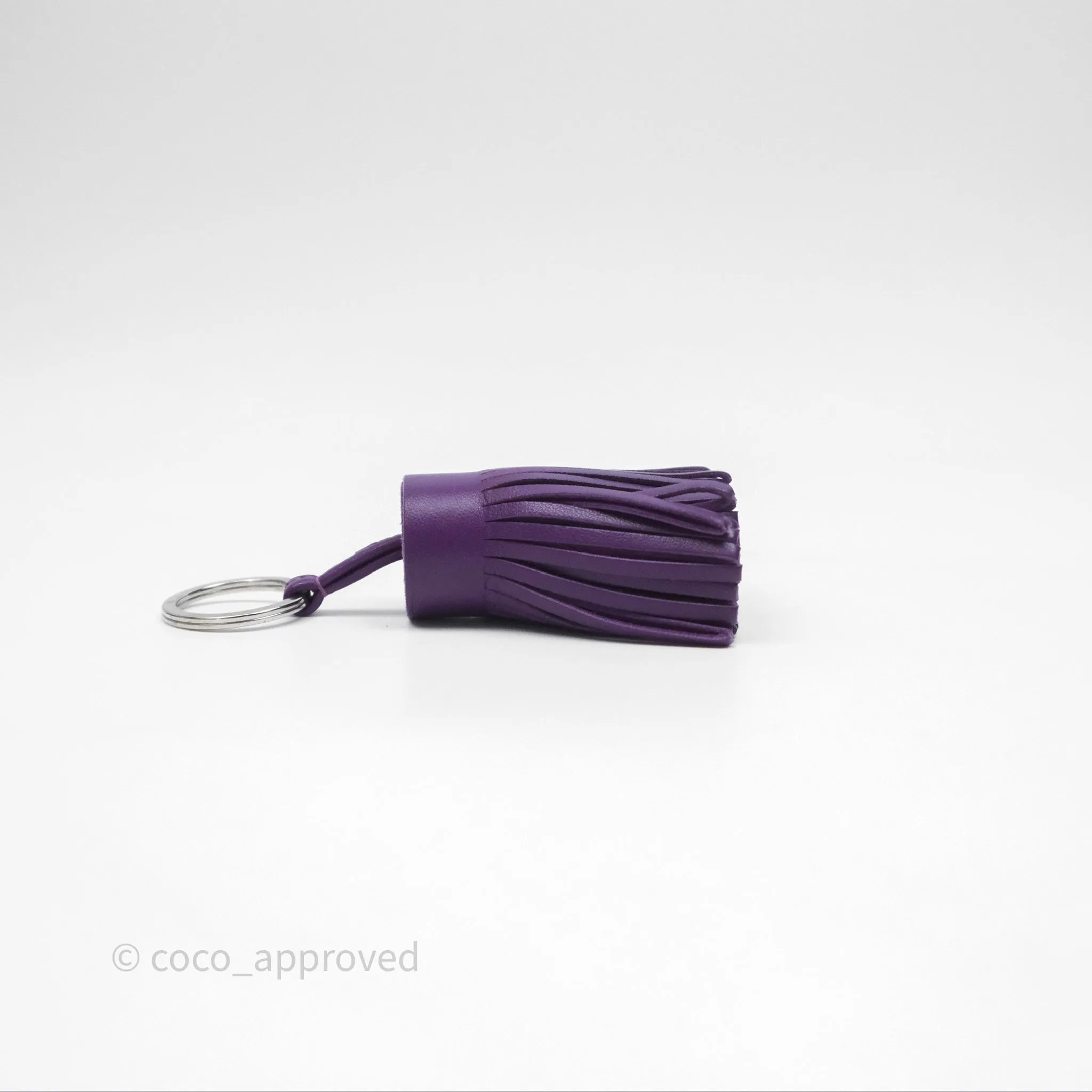 Herms Carmen Key Ring Violet Lambskin