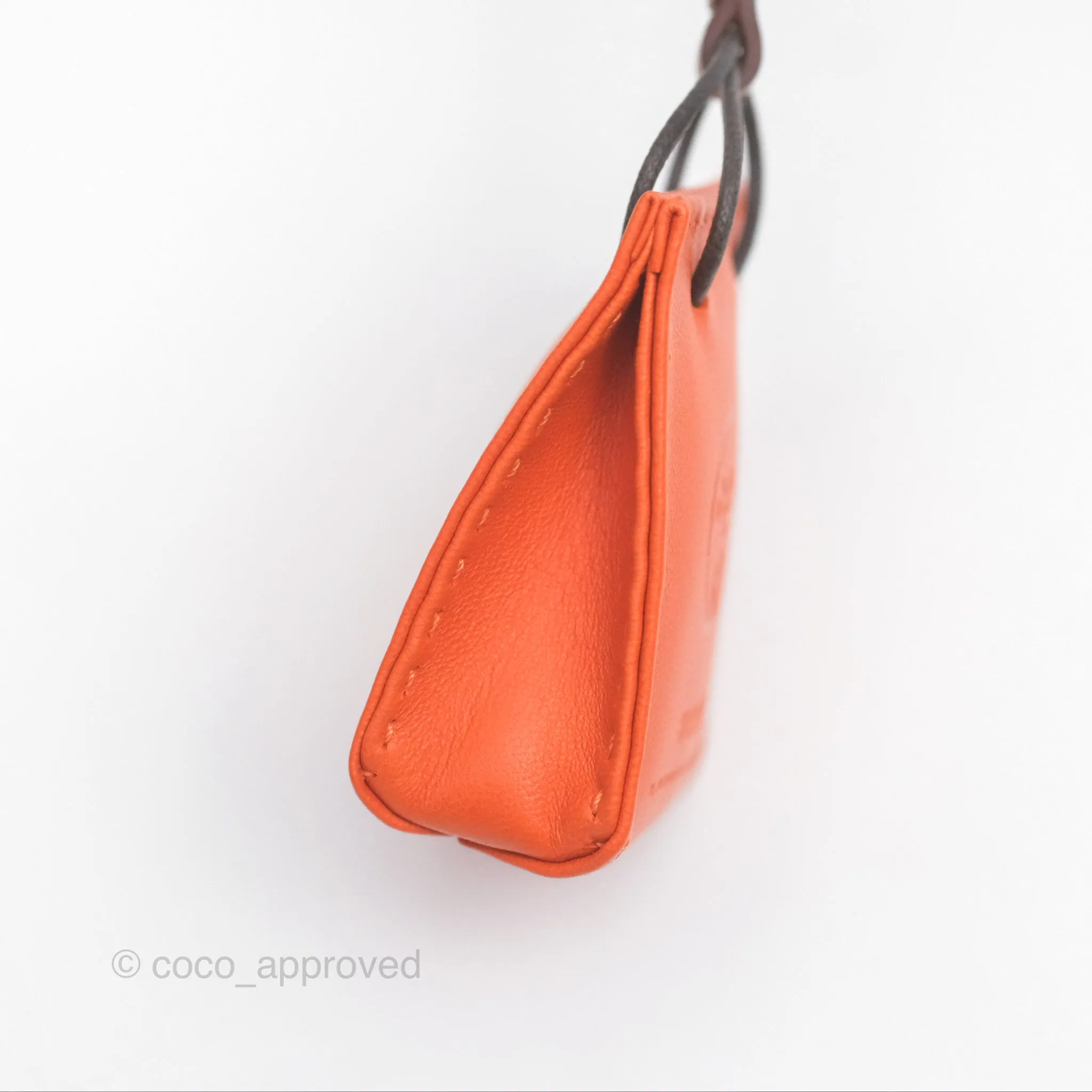Herms Orange Shopping Bag Charm