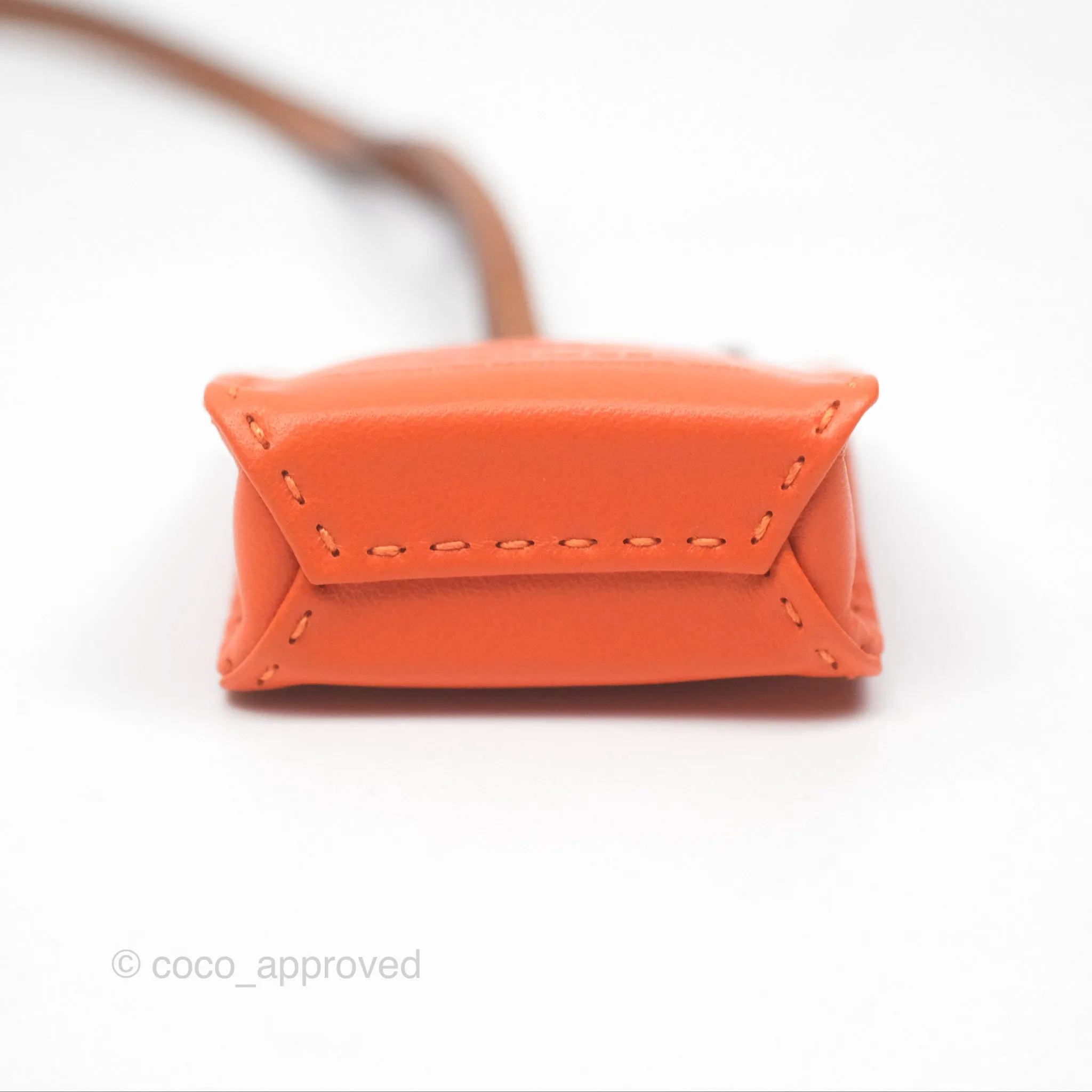 Herms Orange Shopping Bag Charm