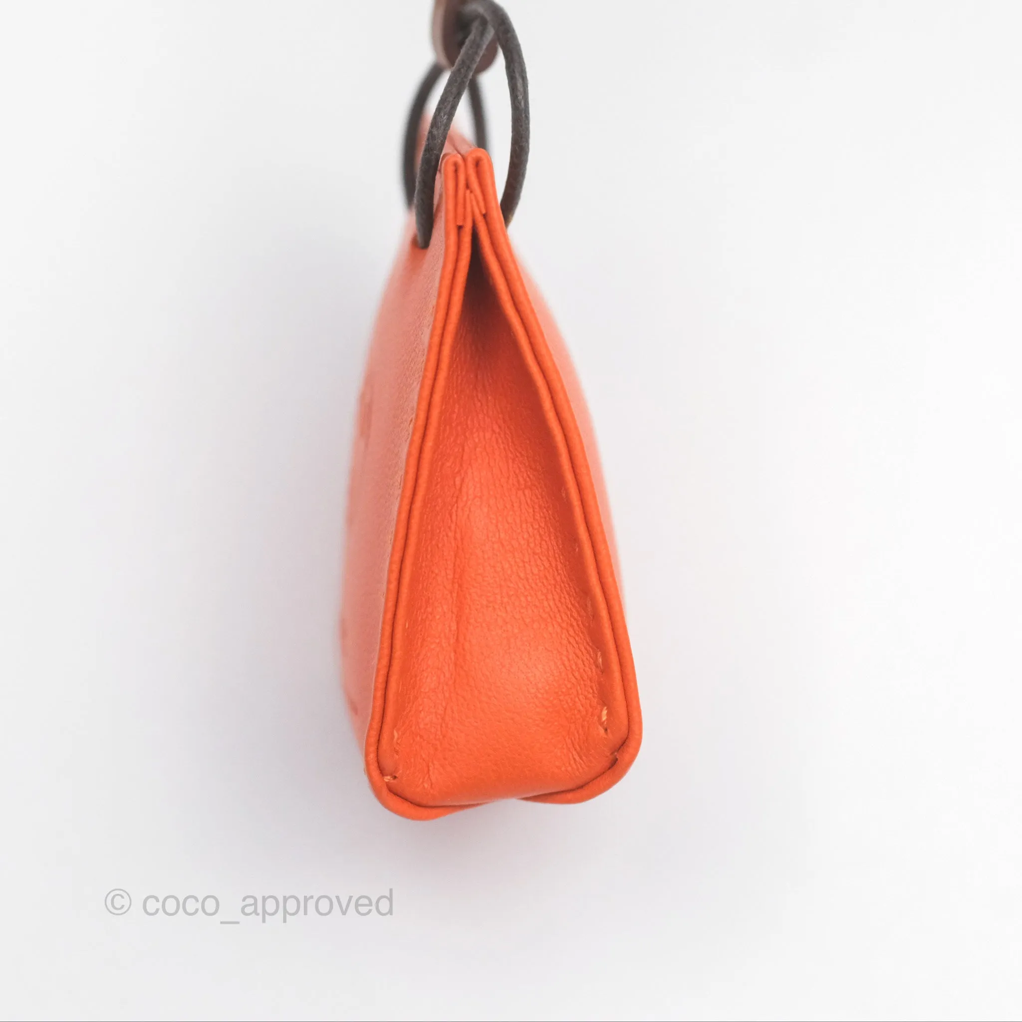 Herms Orange Shopping Bag Charm