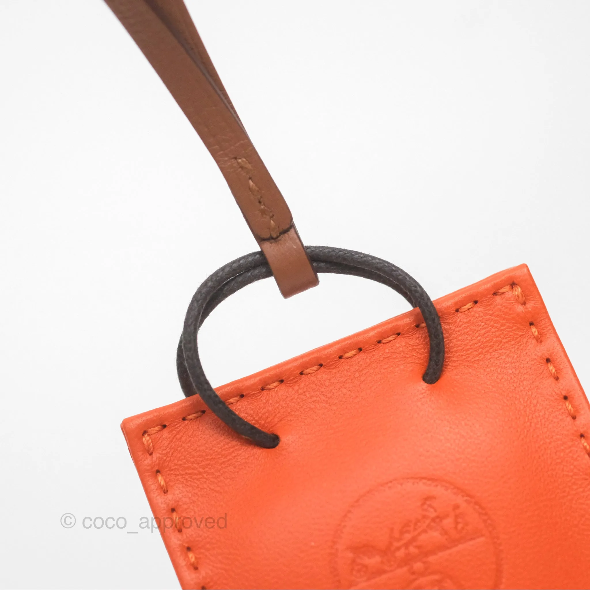 Herms Orange Shopping Bag Charm