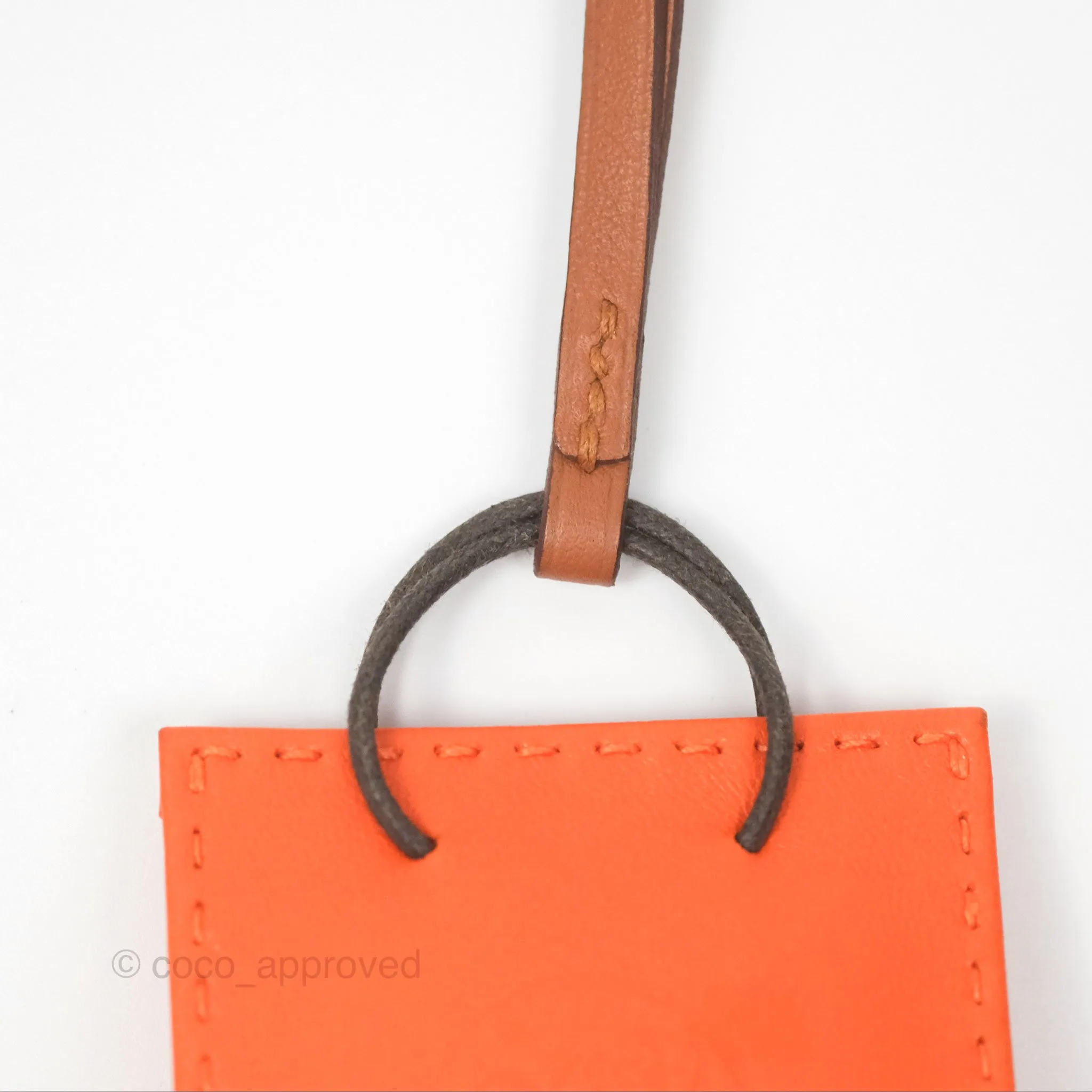Herms Orange Shopping Bag Charm
