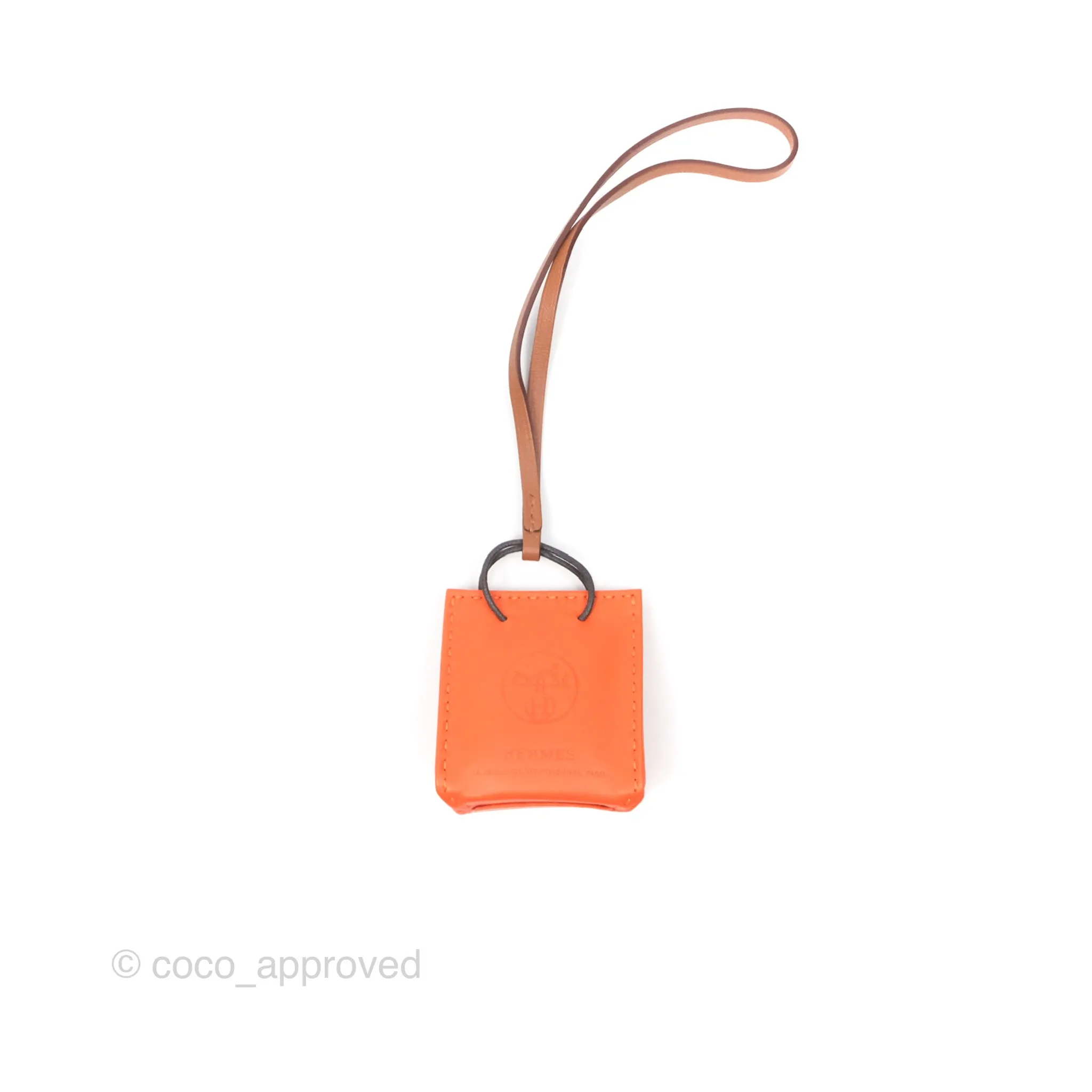 Herms Orange Shopping Bag Charm