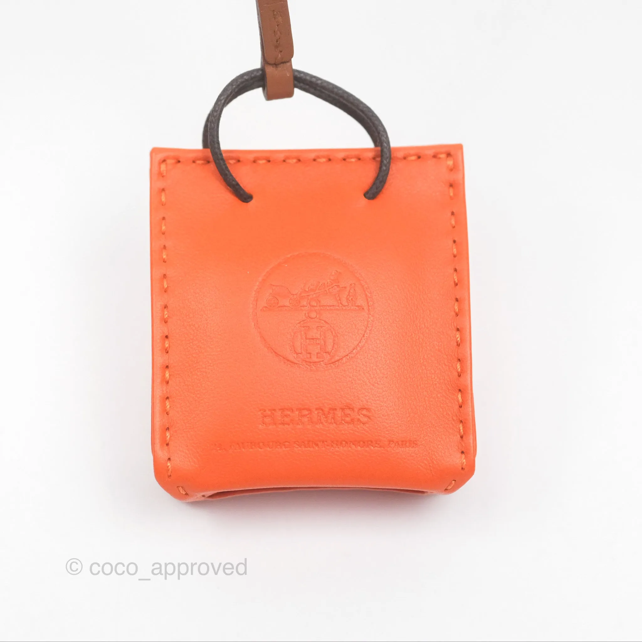 Herms Orange Shopping Bag Charm