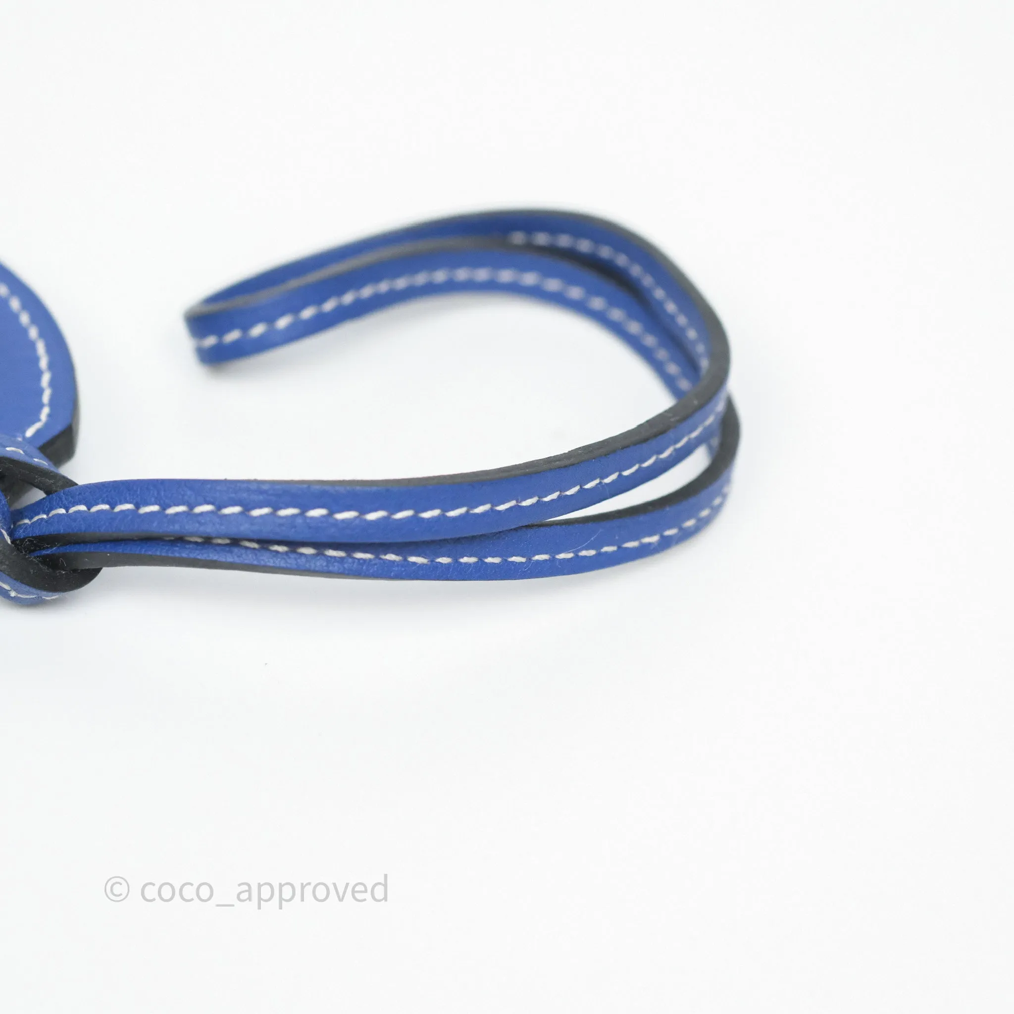 Herms Paddock Horseshoe Bag Charm 7T Bleu lectrique Swift