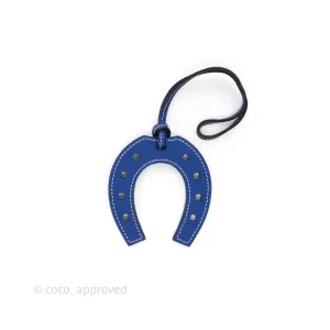 Herms Paddock Horseshoe Bag Charm 7T Bleu lectrique Swift