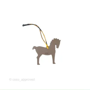 Herms Petit H Horse Charm with Silk Twill Cord
