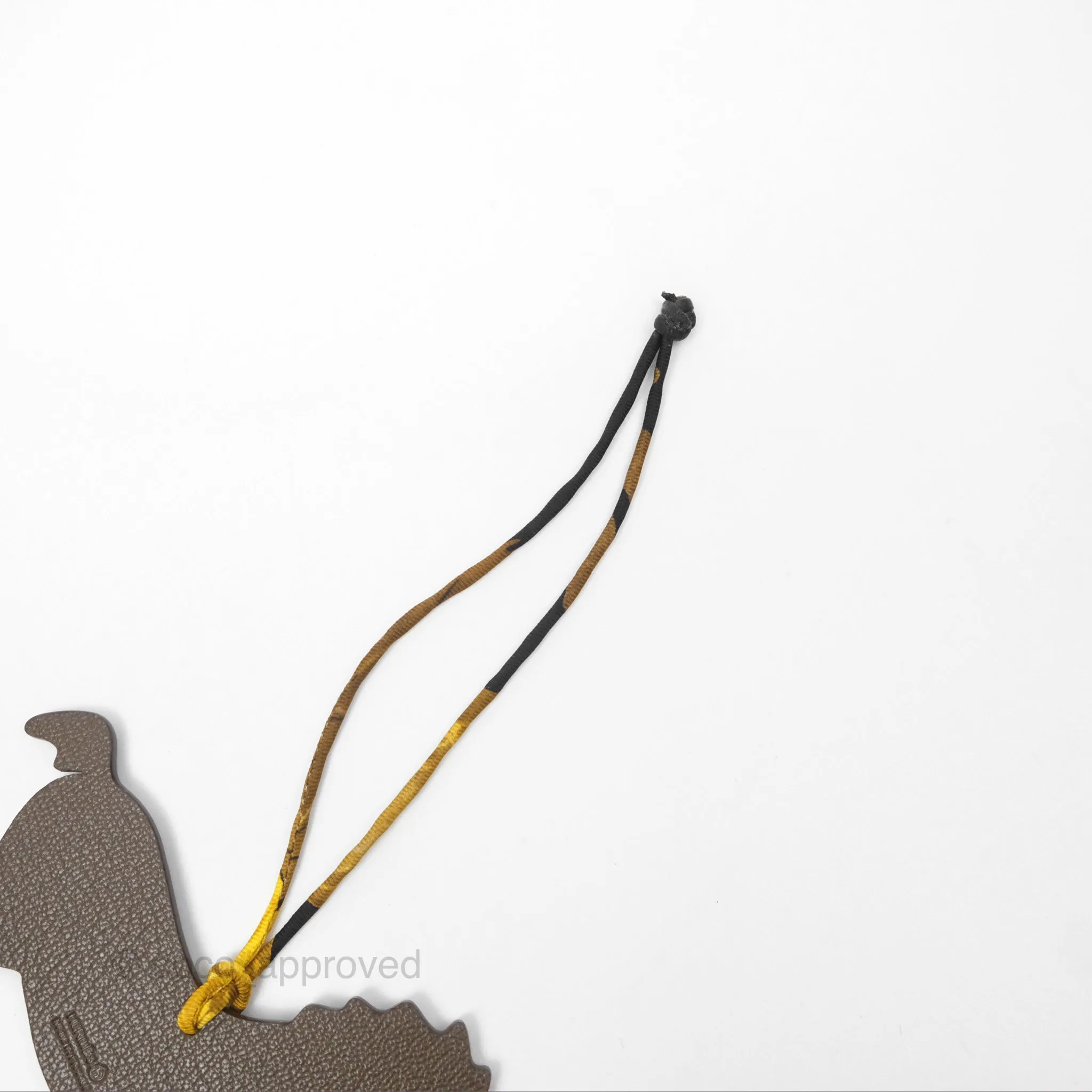 Herms Petit H Horse Charm with Silk Twill Cord