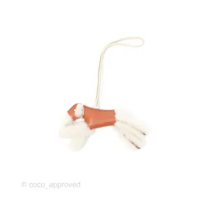 Herms Shearling Budy Charm Gold / Craie Merinos
