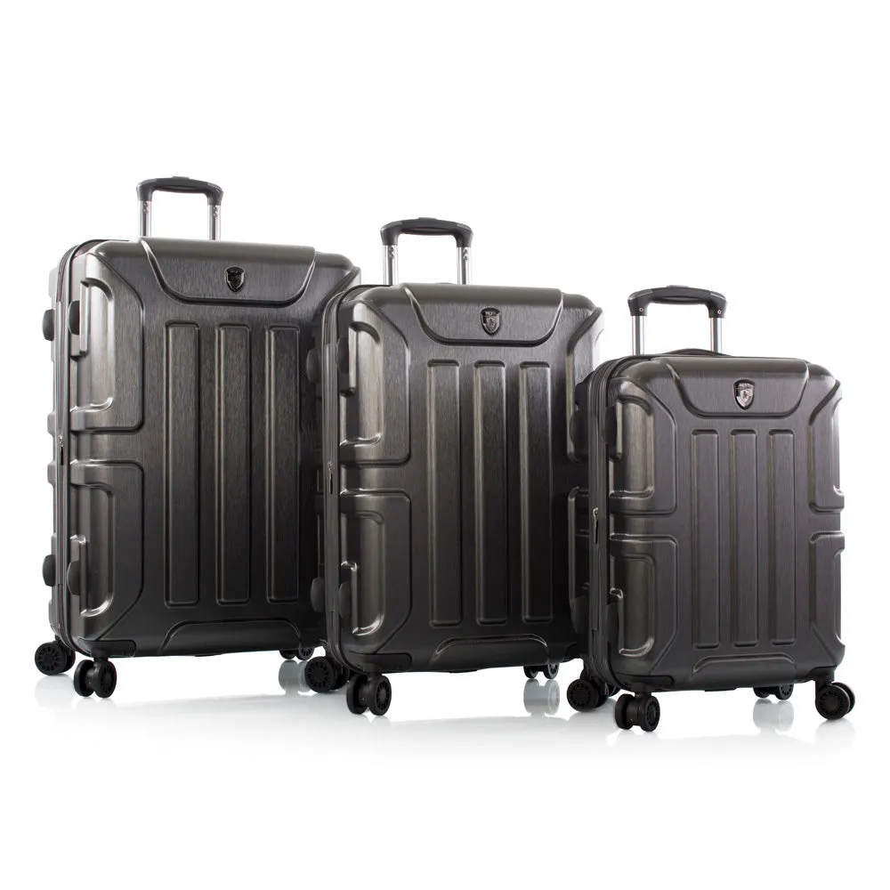 Heys Commander Polycarbonate Durable Expandale Spinner Luggage set with TSA locks