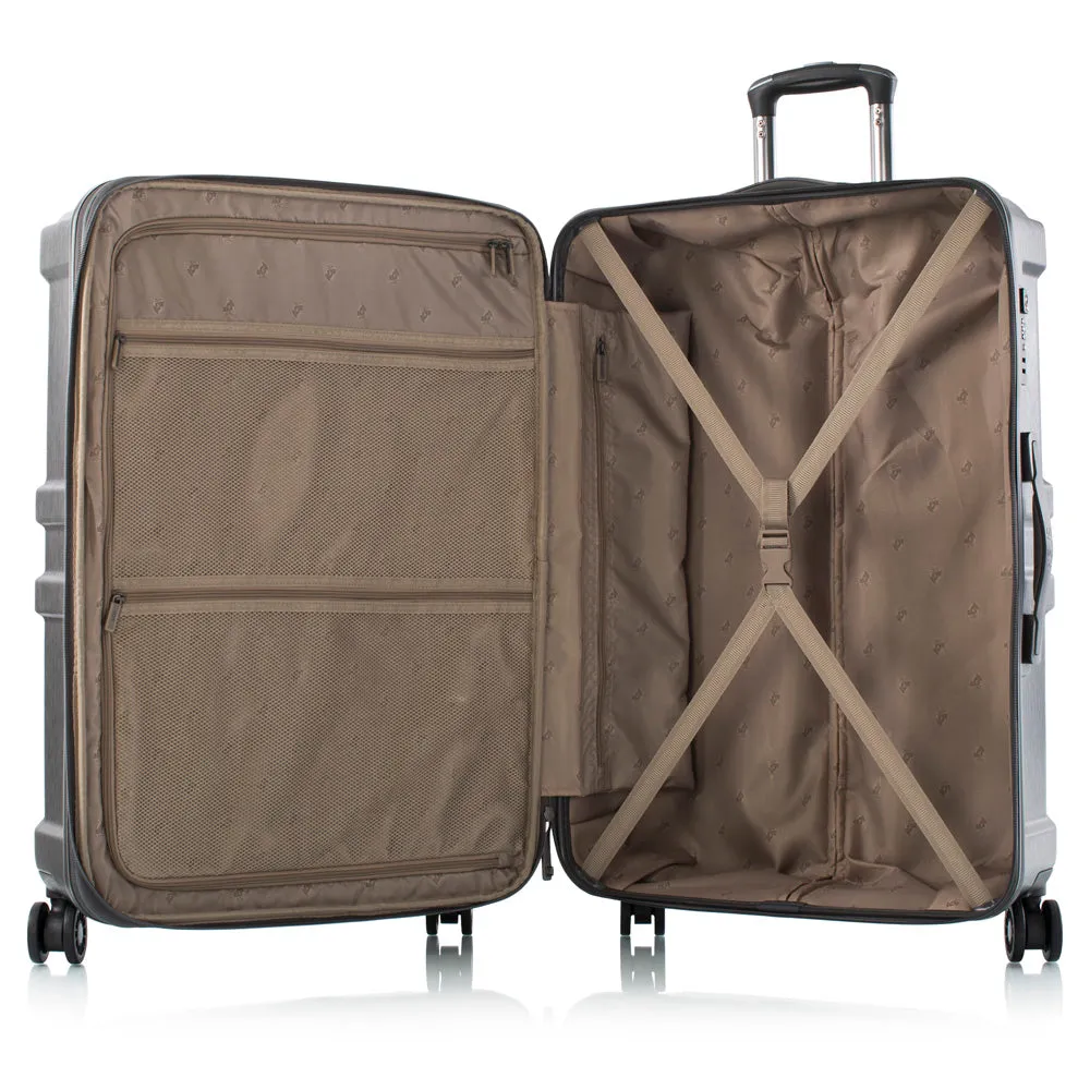 Heys Commander Polycarbonate Durable Expandale Spinner Luggage set with TSA locks