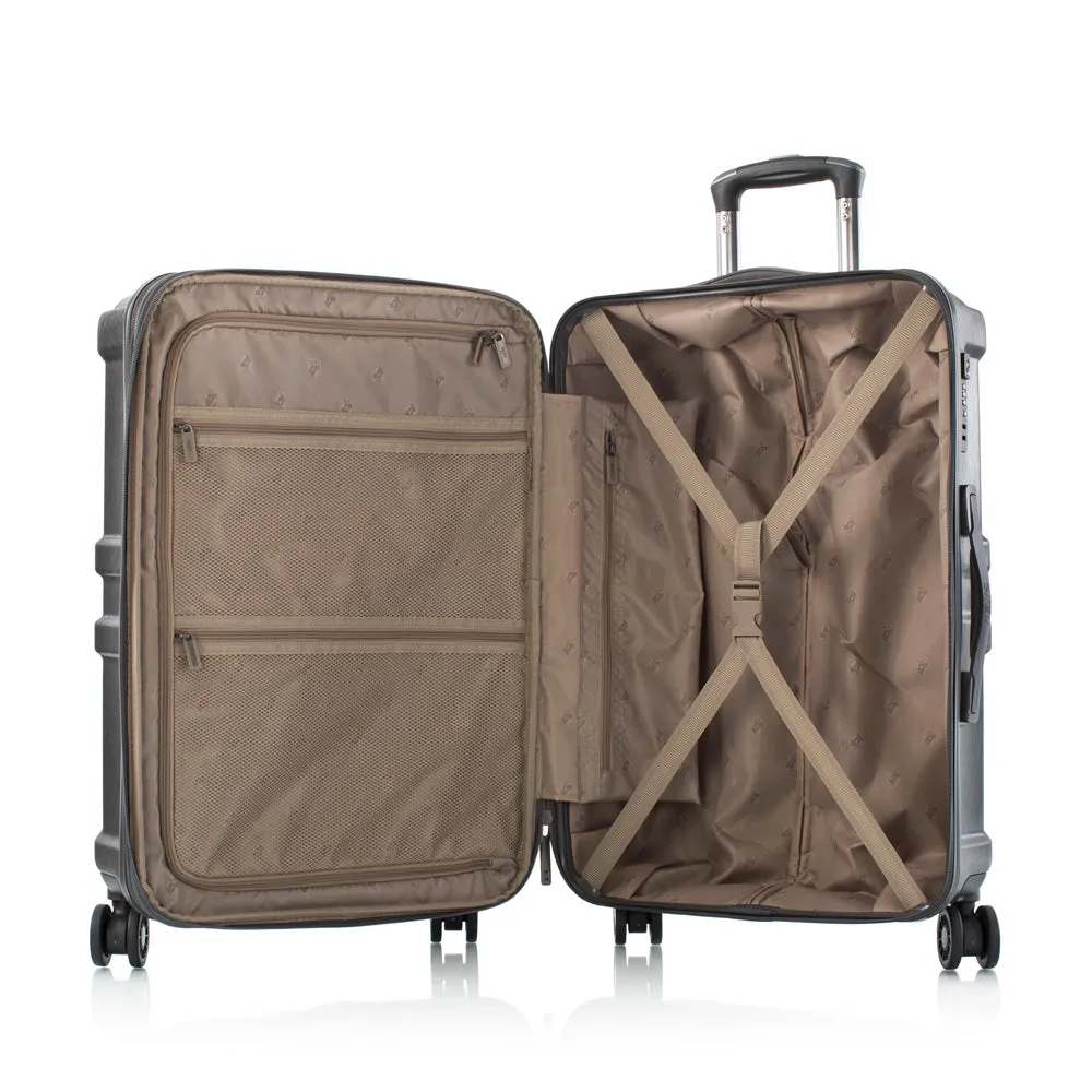 Heys Commander Polycarbonate Durable Expandale Spinner Luggage set with TSA locks