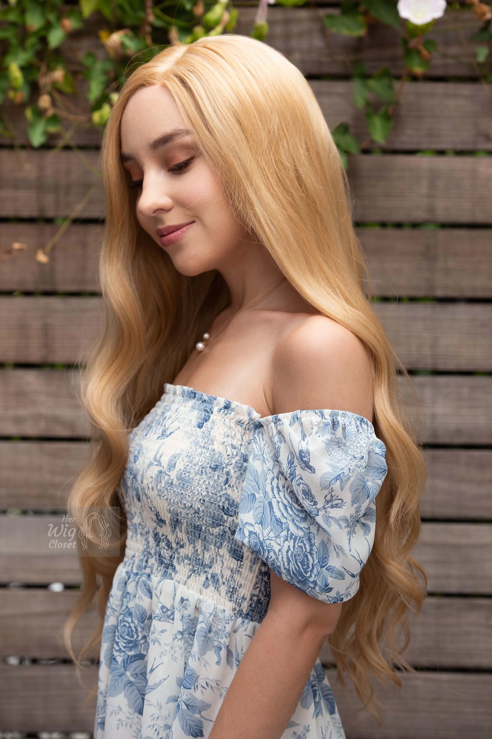 Honey Blonde Wavy Lace Front Synthetic Wig Bianca
