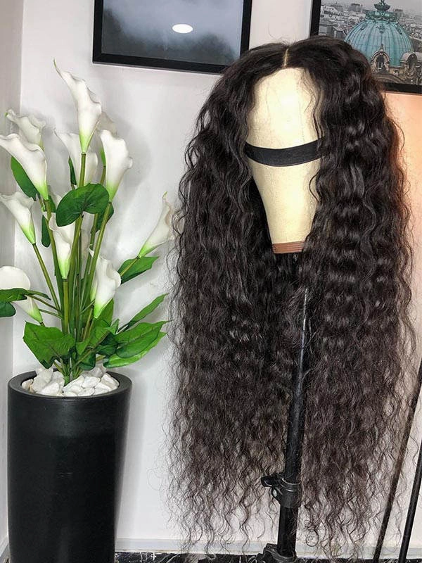 Human Hair Wigs Virgin Brazilian Water Wave Hair Wigs Full HD Lace Wig CF393