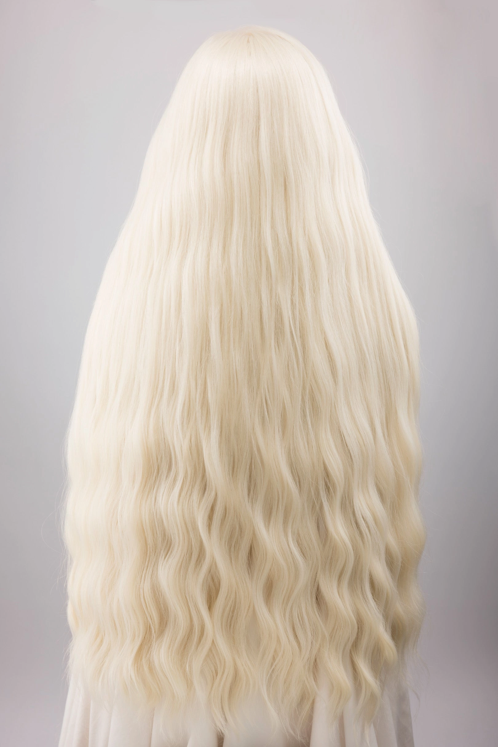Icy Blonde Large Lace 13x6 Long Wavy Wig Daenerys with Lady Gaga Braid