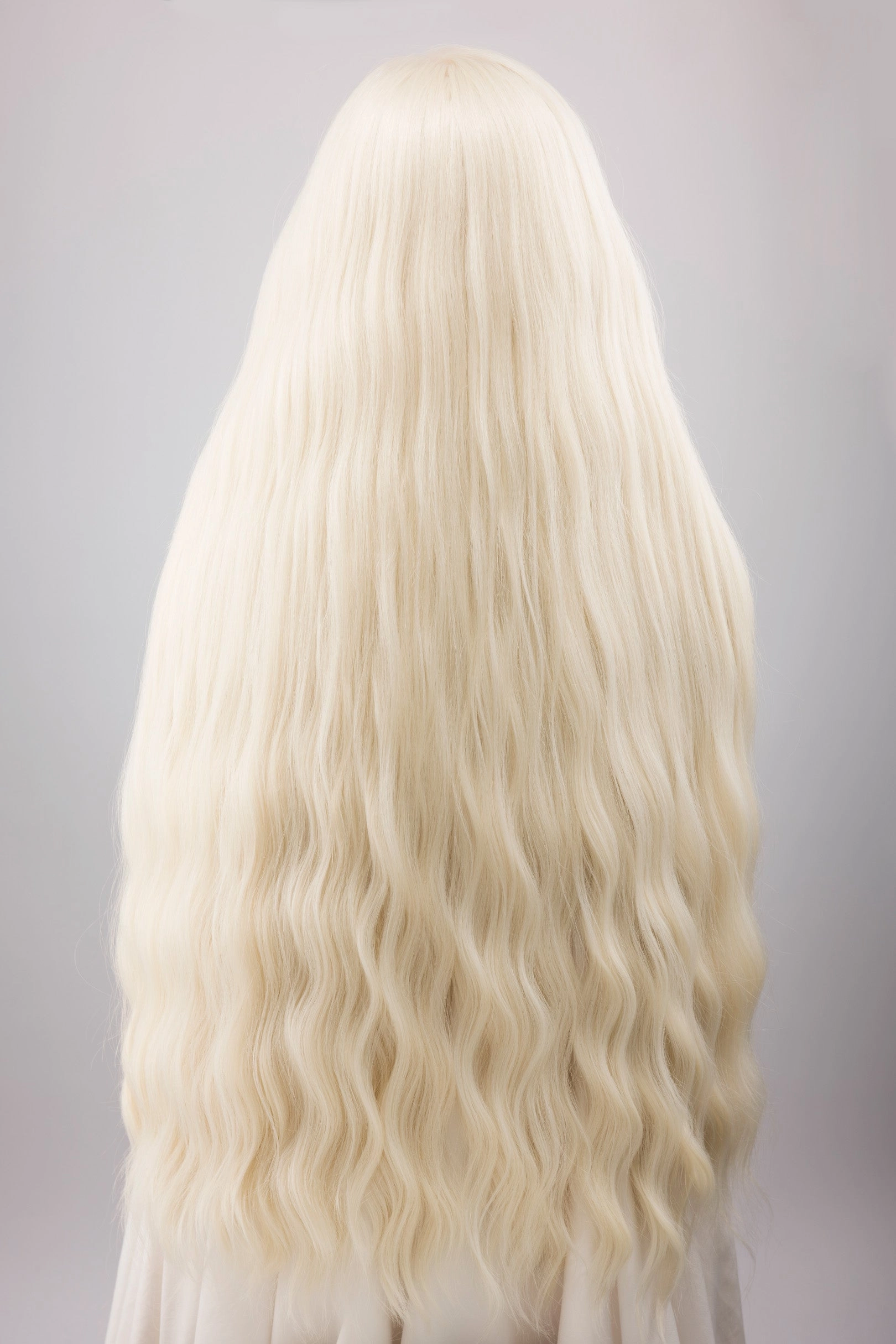 Icy Blonde Large Lace 13x6 Long Wavy Wig Daenerys with Space Buns