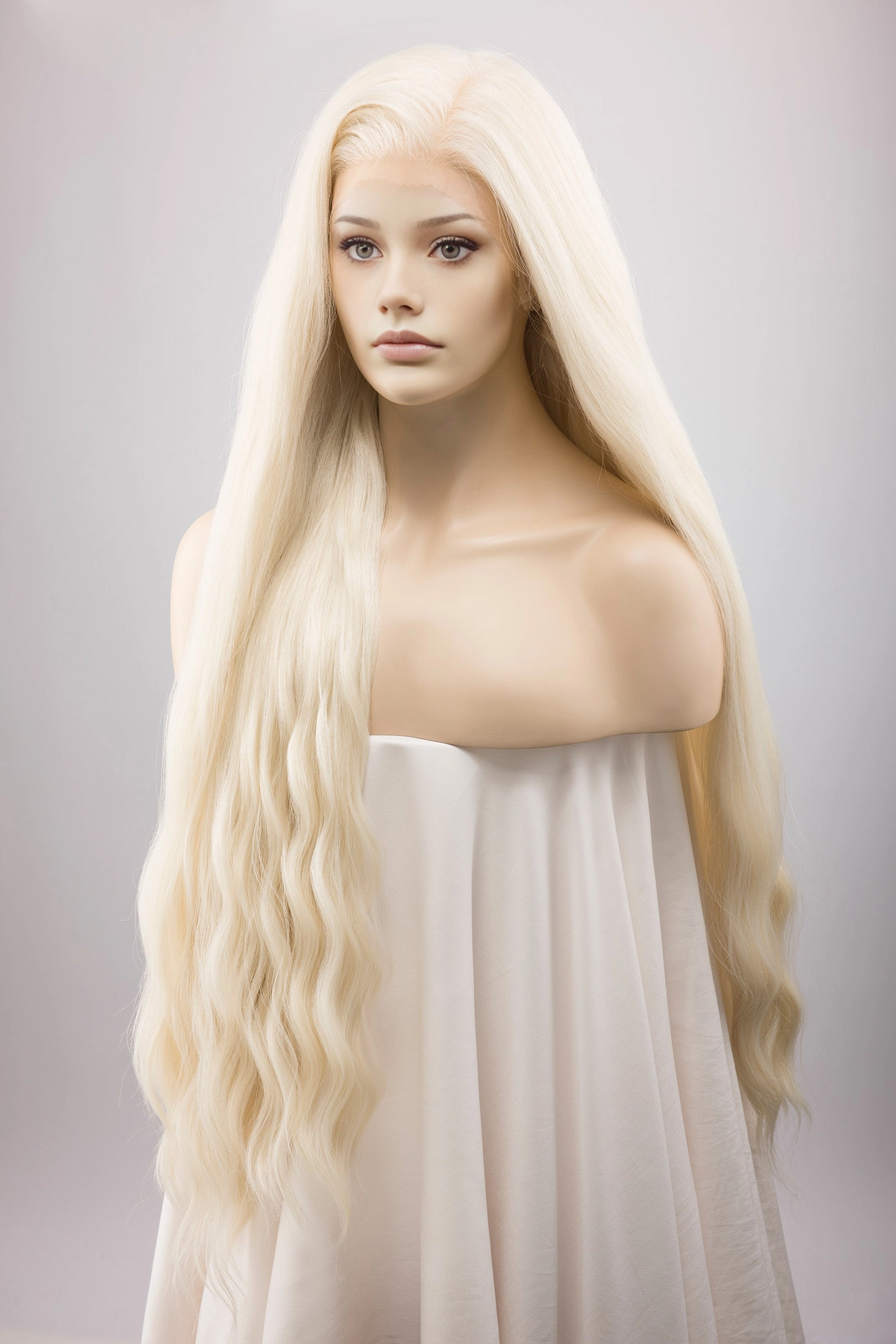 Icy Blonde Large Lace 13x6 Long Wavy Wig Game of Throne Rhaenyra Daenerys