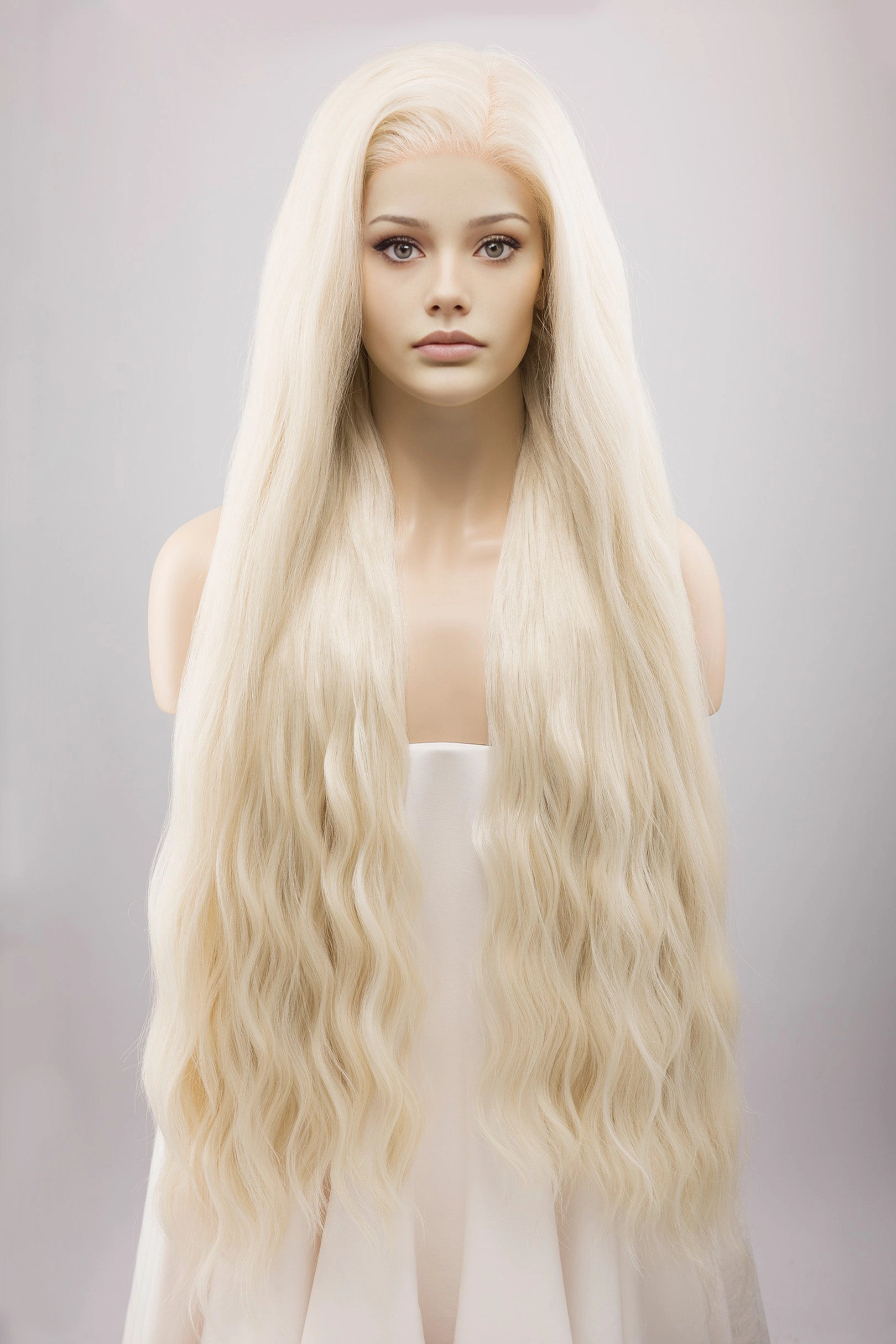 Icy Blonde Large Lace 13x6 Long Wavy Wig Game of Throne Rhaenyra Daenerys