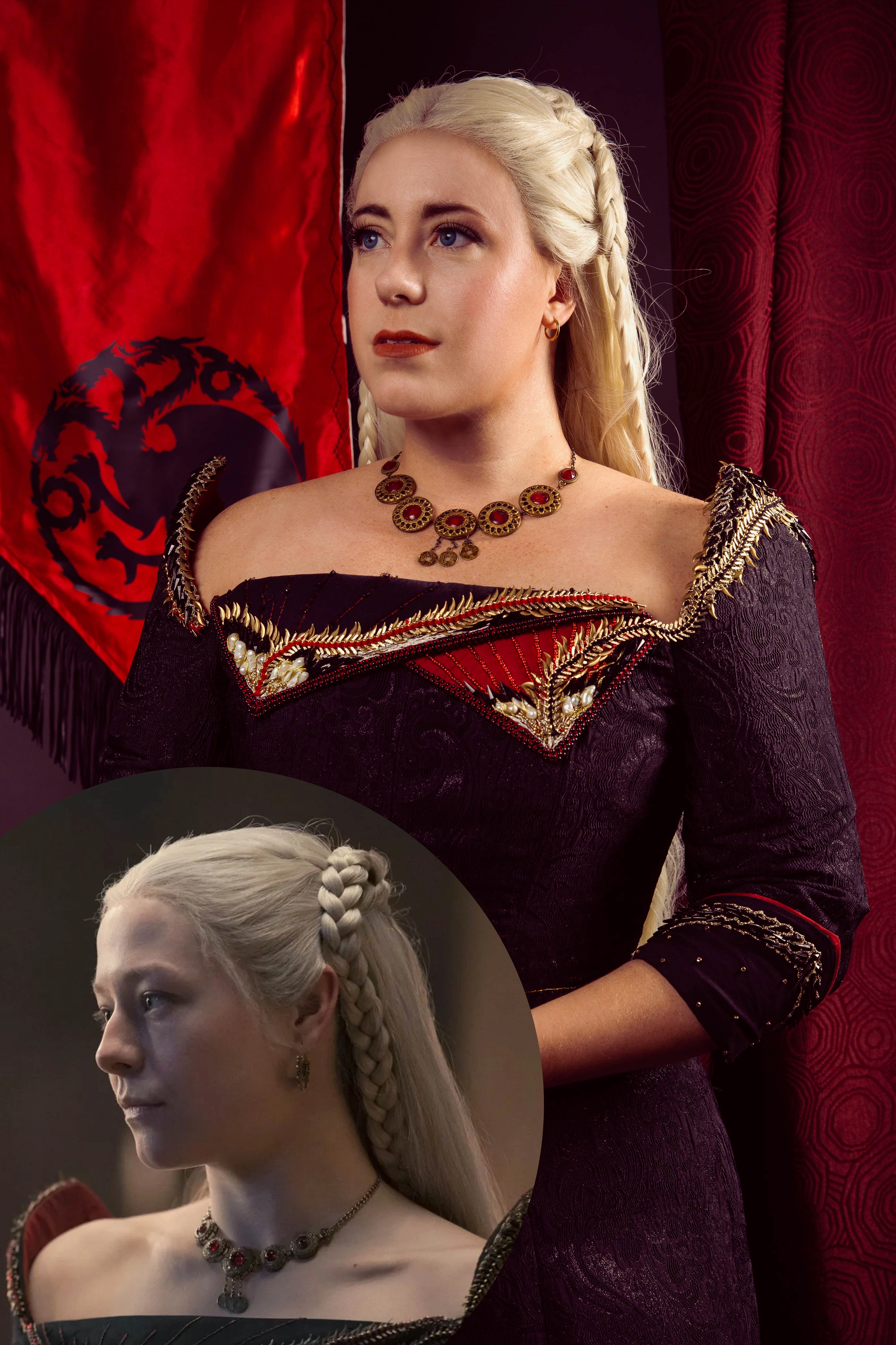 Icy Blonde Large Lace 13x6 Long Wavy Wig Game of Throne Rhaenyra Daenerys