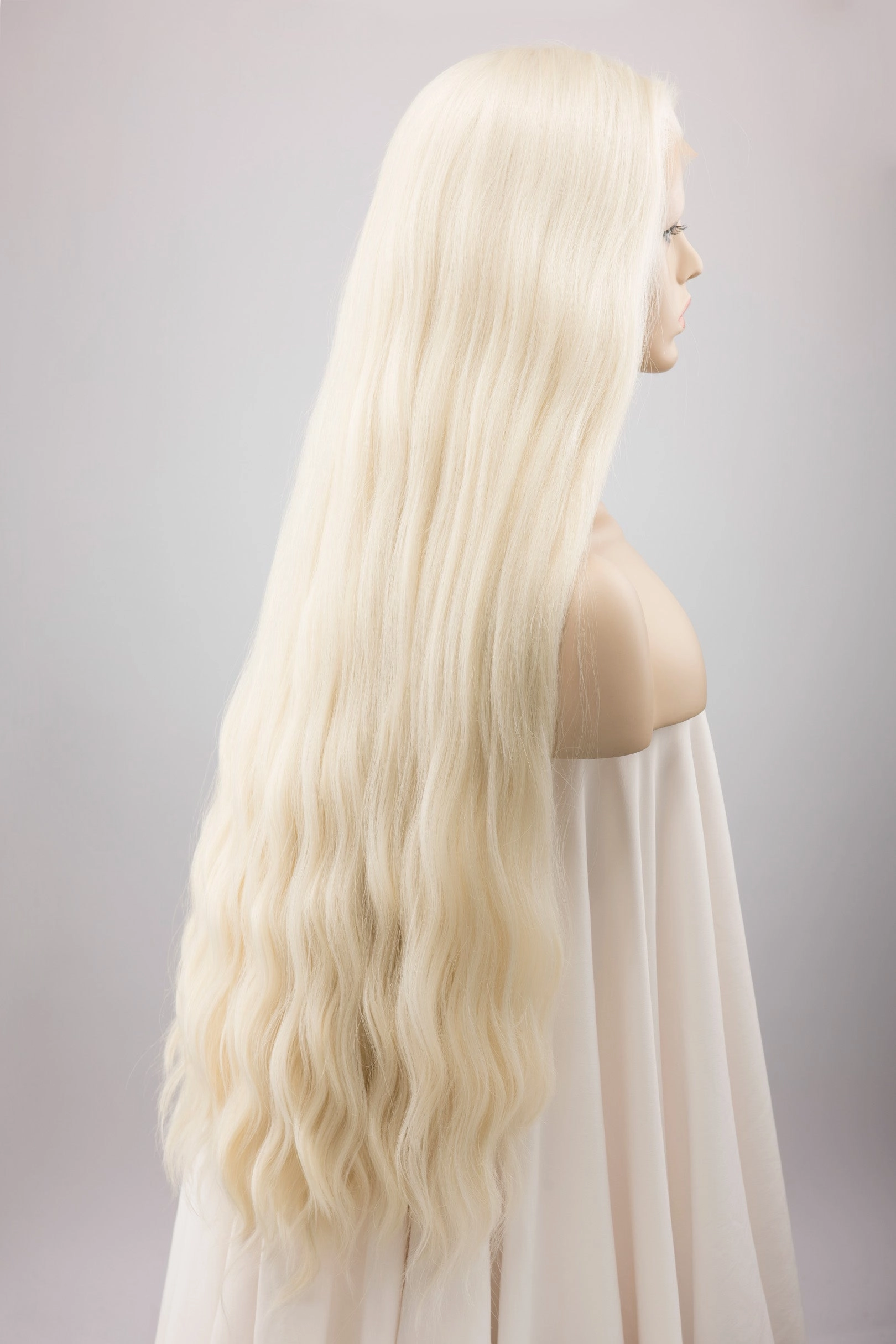 Icy Blonde Large Lace 13x6 Long Wavy Wig Game of Throne Rhaenyra Daenerys