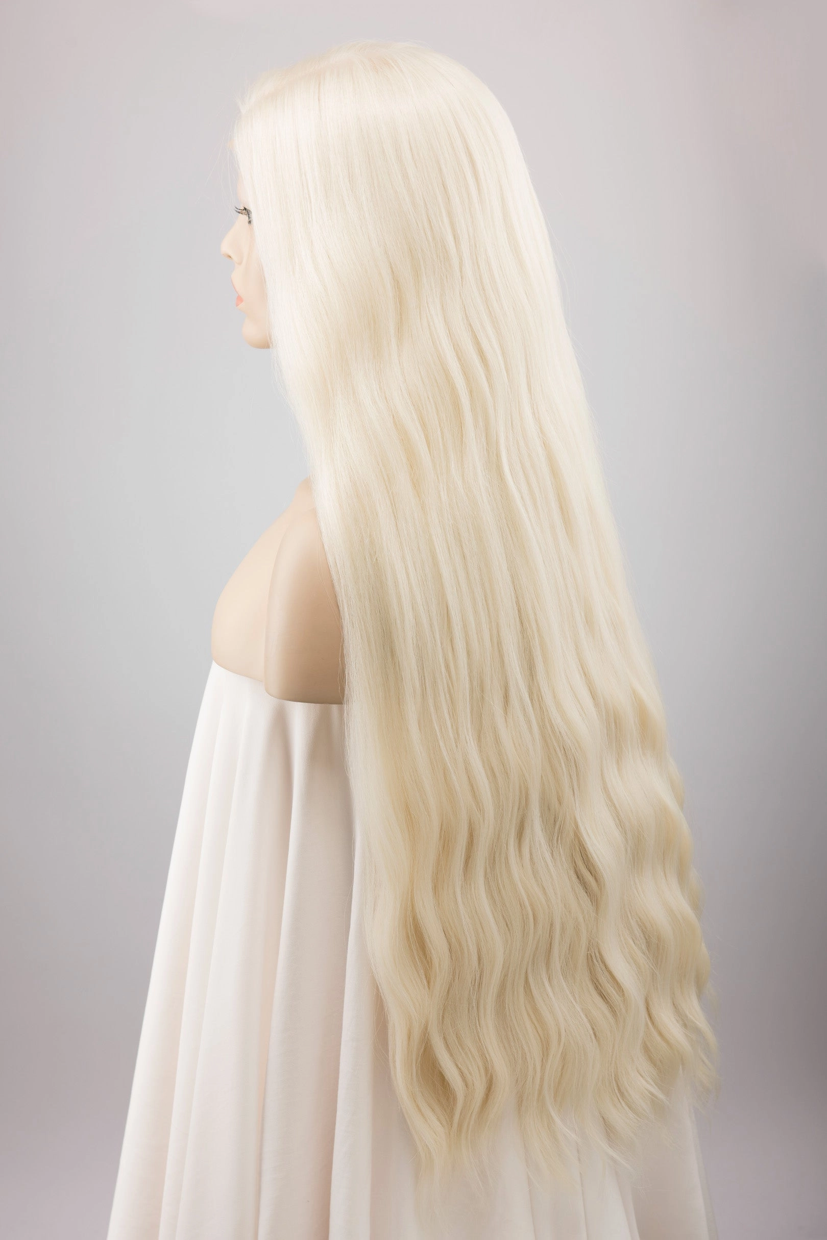 Icy Blonde Large Lace 13x6 Long Wavy Wig Game of Throne Rhaenyra Daenerys