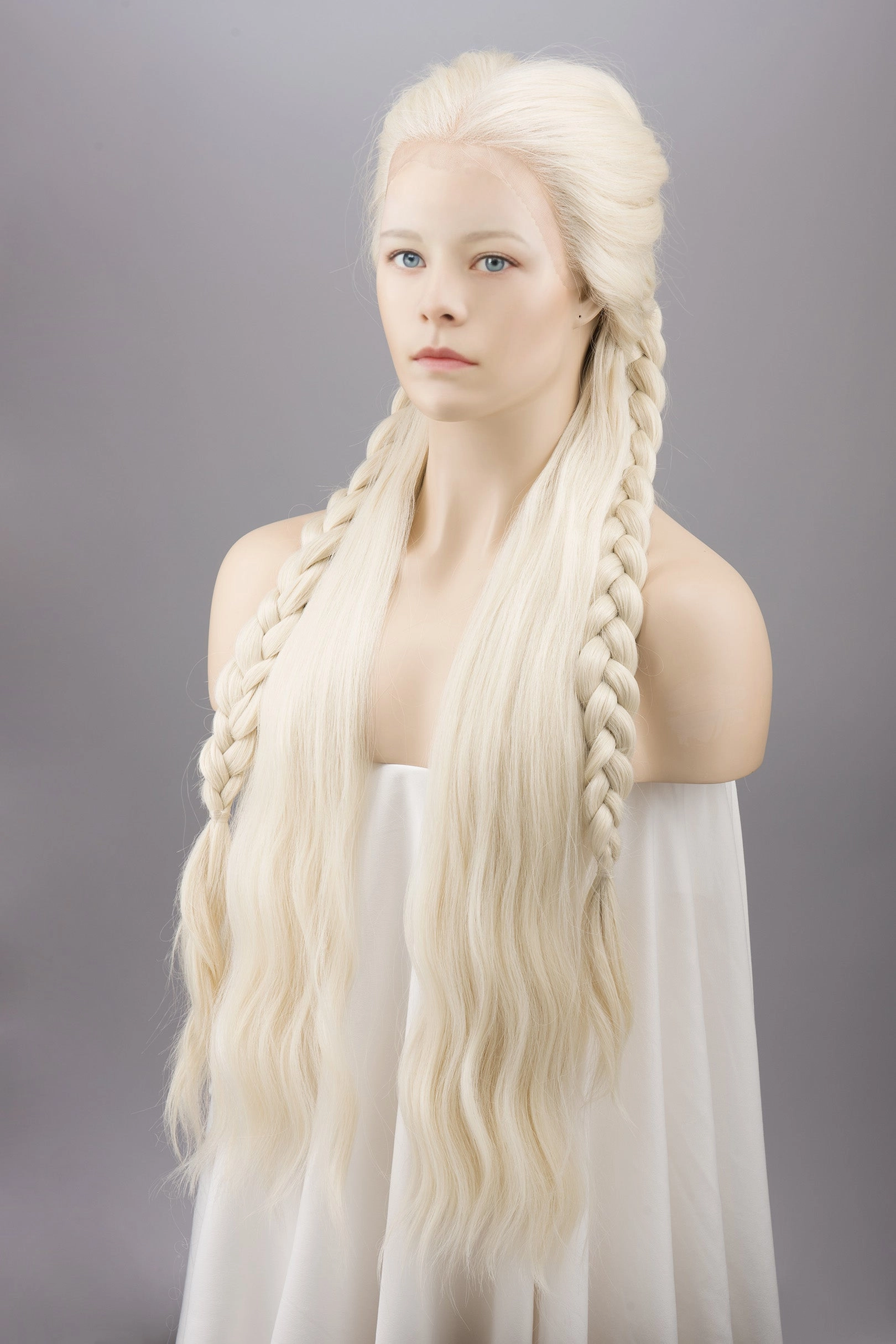 Icy Blonde Large Lace 13x6 Long Wavy Wig Game of Throne Rhaenyra Daenerys