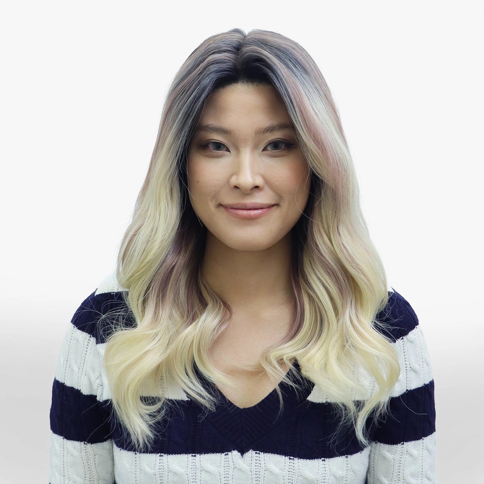IMstyle Becky 16inches T part lace Front wig Ombre Short Blonde soft Rooting