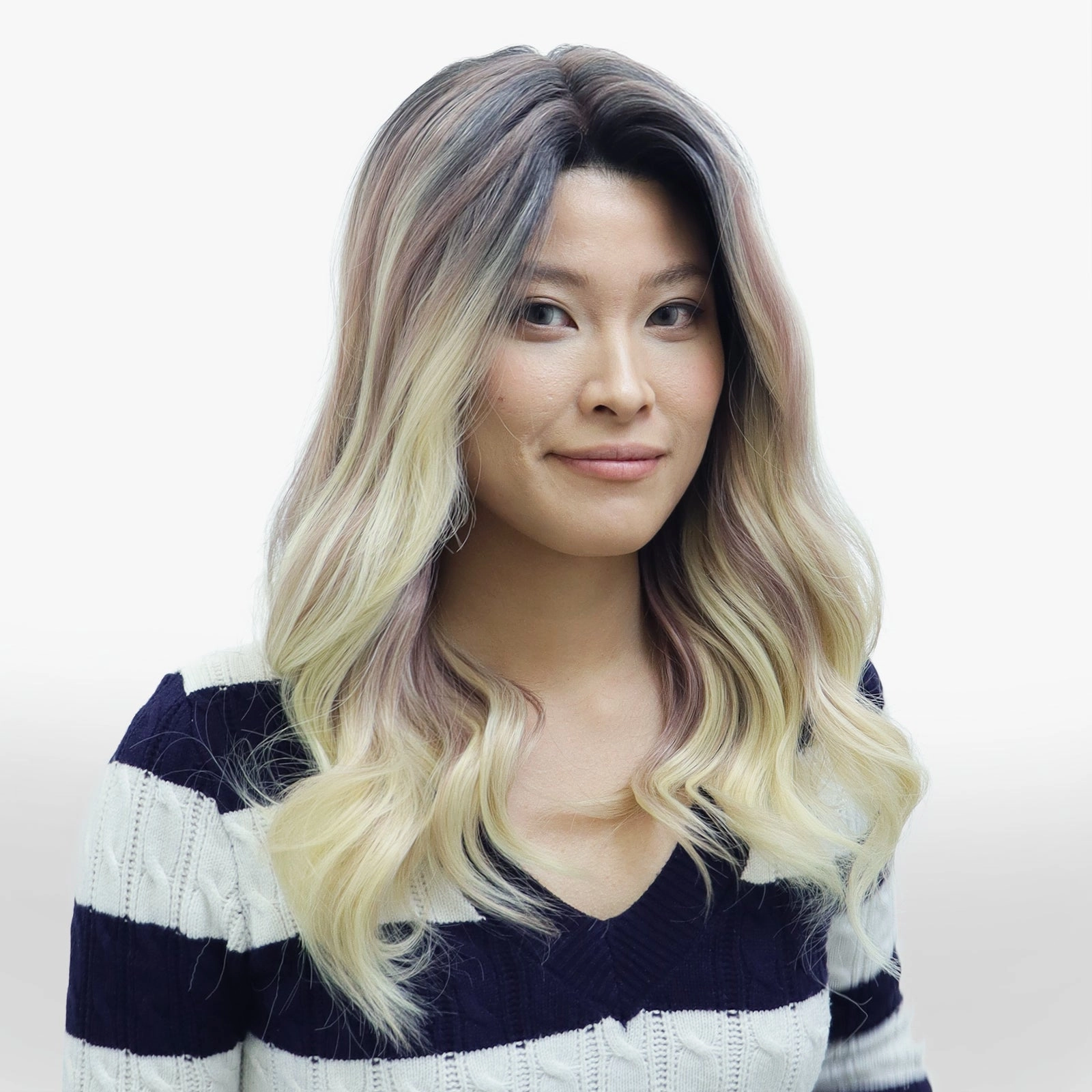 IMstyle Becky 16inches T part lace Front wig Ombre Short Blonde soft Rooting
