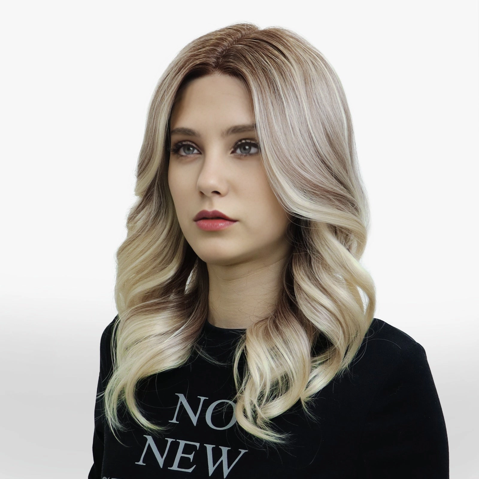 IMstyle Camelia New glueless T Part Synthetic lace wig Blonde with soft rooting shoulder Lenth-TK129-2465