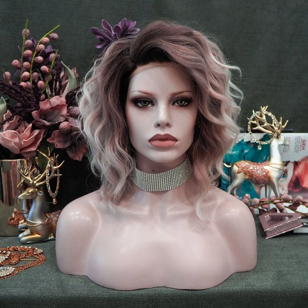 Imstyle-Erica-New short Bob wavy Ombre blonde lace Front Wig 13*2 required glue