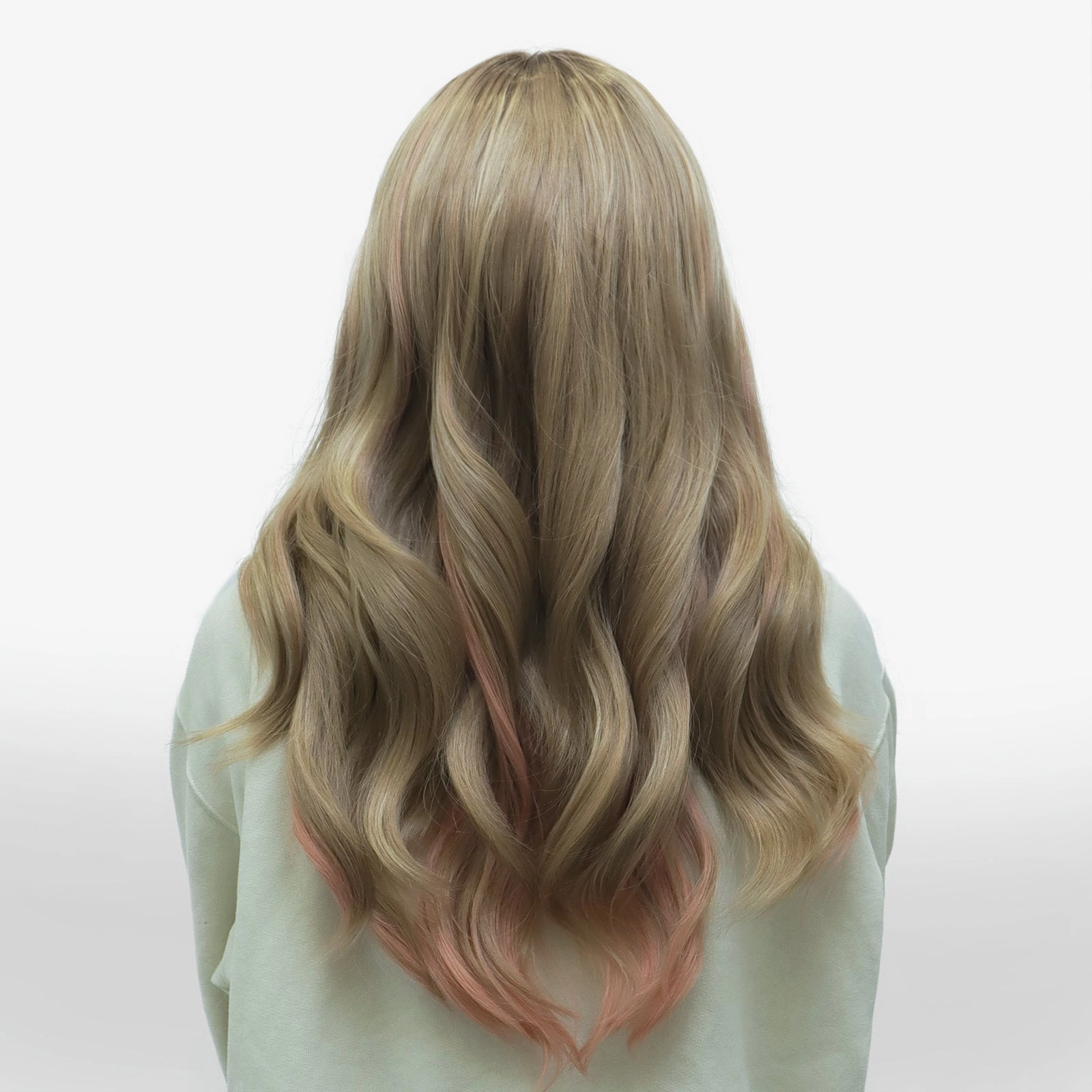 IMstyle Gemma dirty blonde with dark root pinky highlight 24 inches T part glueless lace front wigs TK112-2457