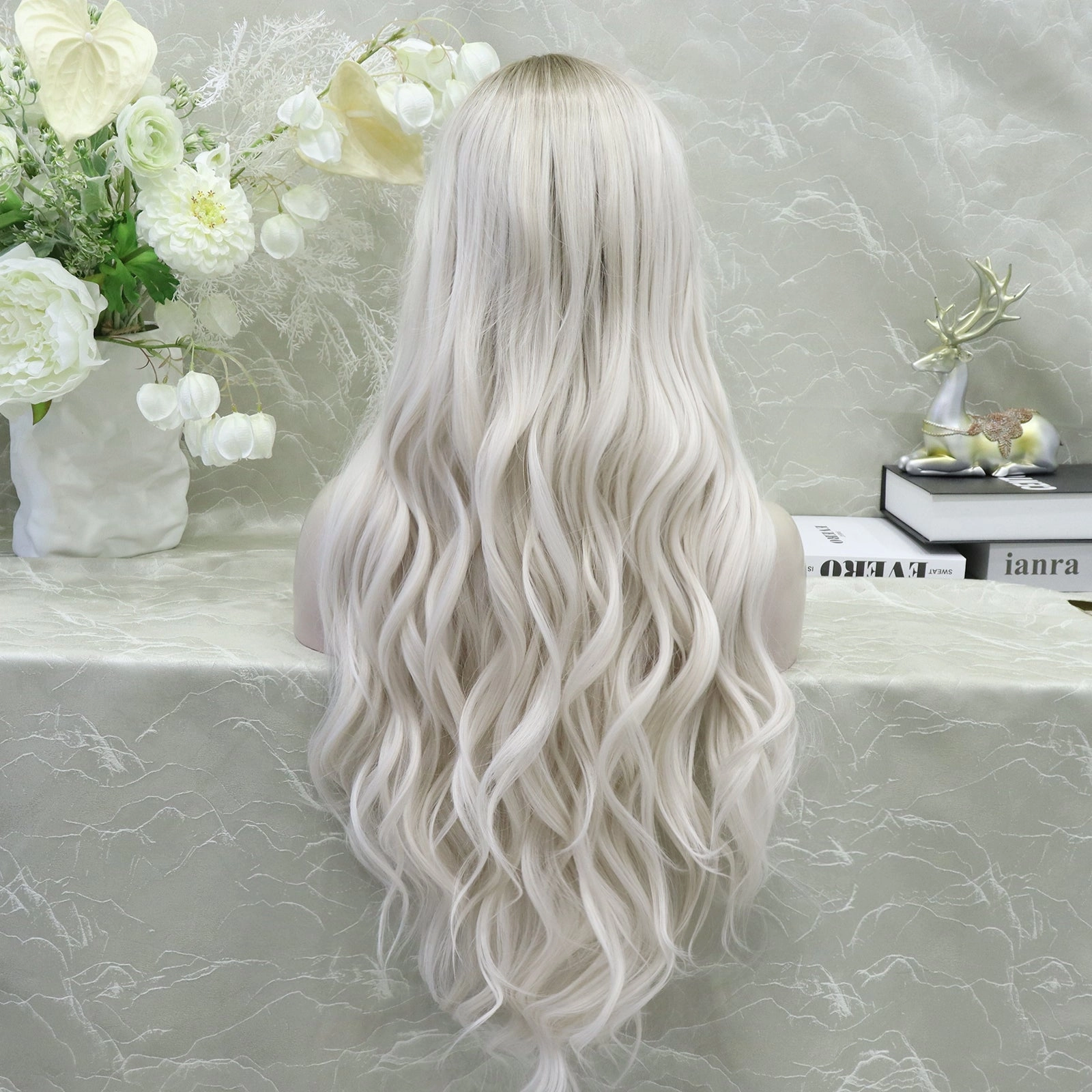 Imstyle Joy plutinum blonde dark root T part lace front synthetic wig