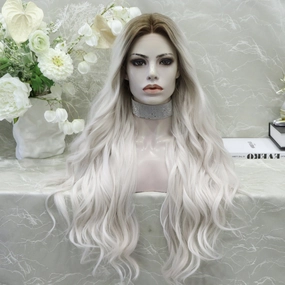 Imstyle Joy plutinum blonde dark root T part lace front synthetic wig