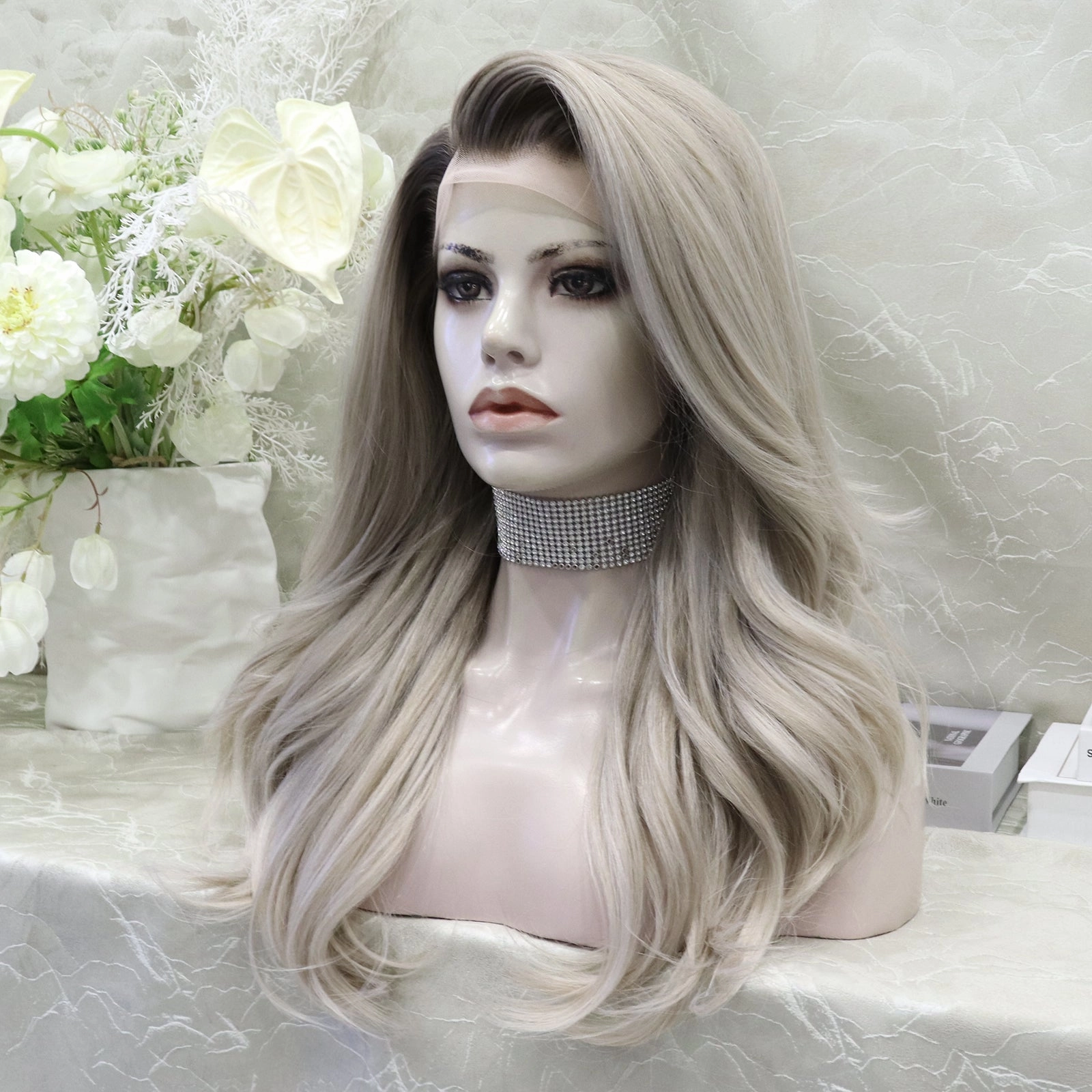Imstyle Karen Grey Layer Cut Lace Front Synthetic Wig Super Daily