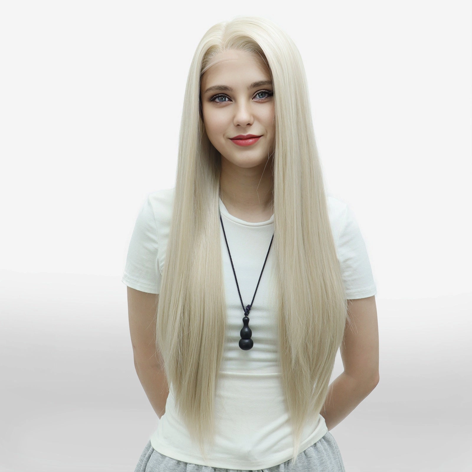 IMstyle Queena Long Blonde Straight 13*4 Lace Front Free Parting-W214-CF243-C13X4