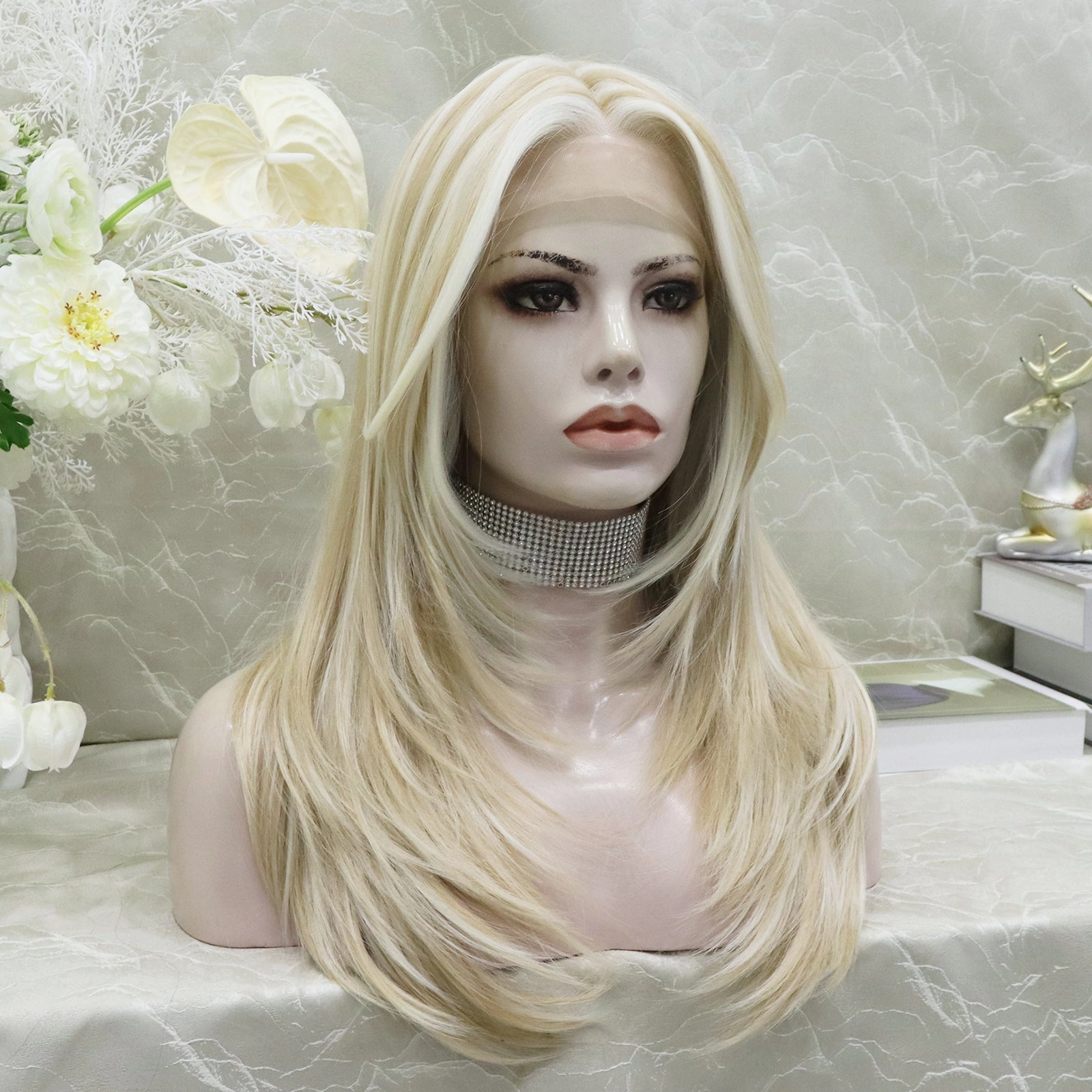 imstyle-Robin-Ombre blonde color with layer cutting T-part lace front 24 inches