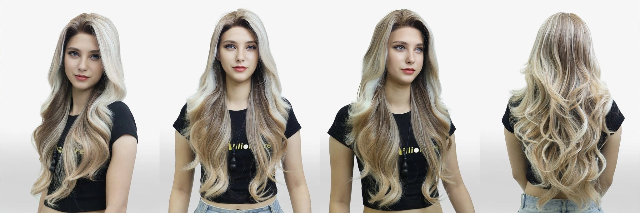 IMstyle Stacy Apricot Blonde with beige Highlight Big layer lace wig 13*4 free Parting Daily Dating Wig-F100-1T2440 (ELSA)