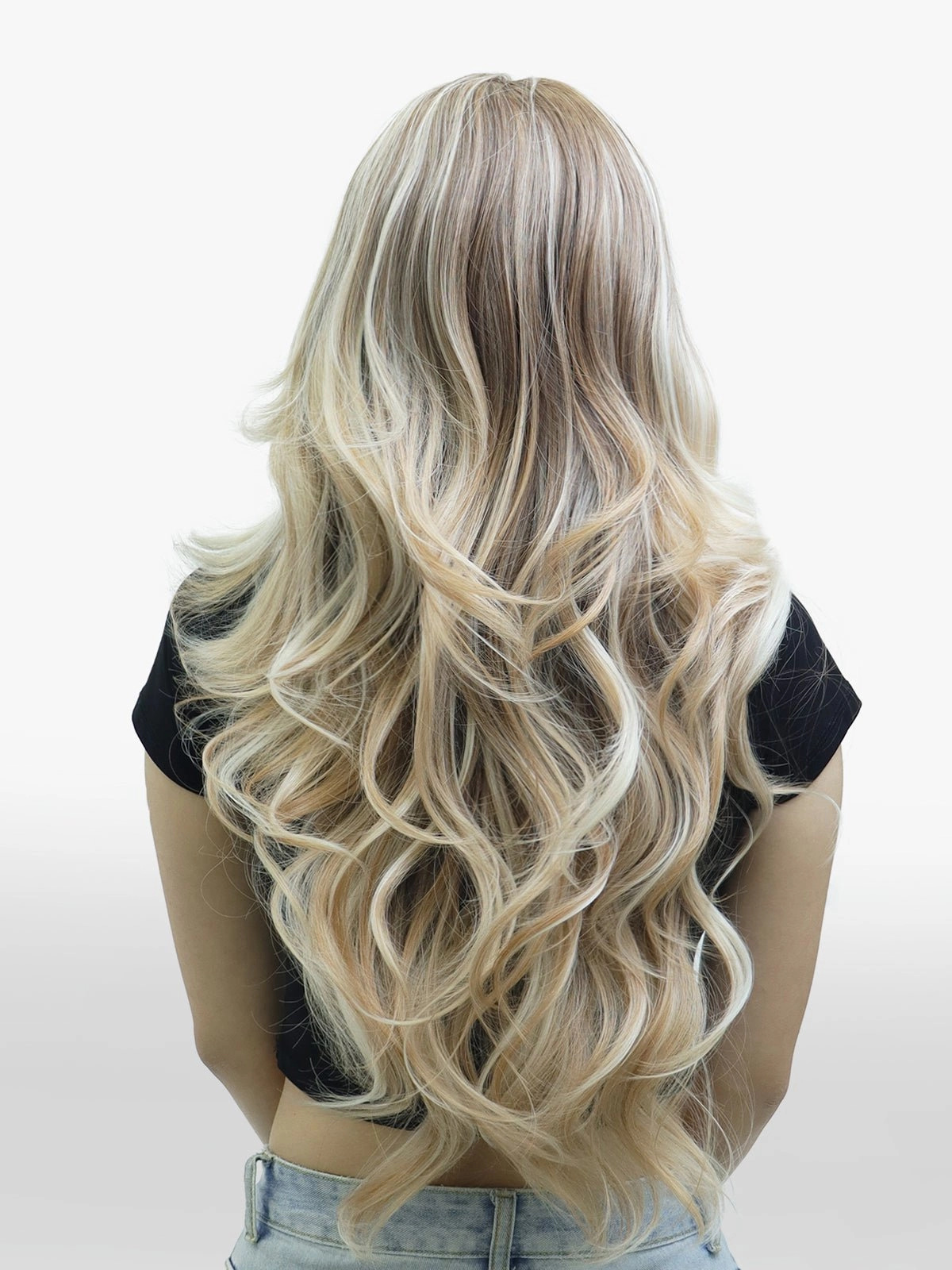 IMstyle Stacy Apricot Blonde with beige Highlight Big layer lace wig 13*4 free Parting Daily Dating Wig-F100-1T2440 (ELSA)