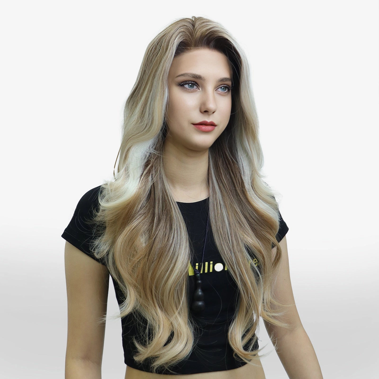 IMstyle Stacy Apricot Blonde with beige Highlight Big layer lace wig 13*4 free Parting Daily Dating Wig-F100-1T2440 (ELSA)