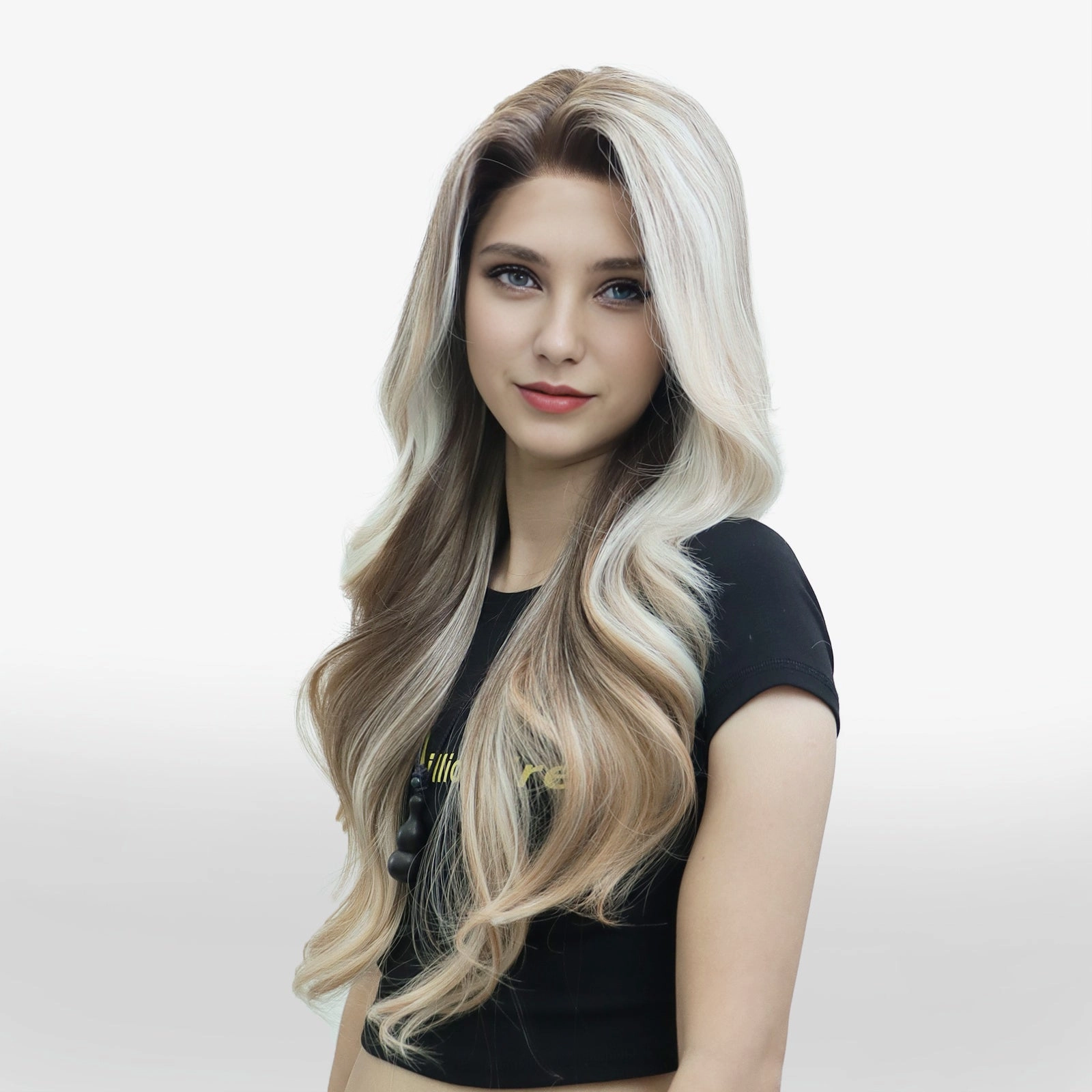 IMstyle Stacy Apricot Blonde with beige Highlight Big layer lace wig 13*4 free Parting Daily Dating Wig-F100-1T2440 (ELSA)