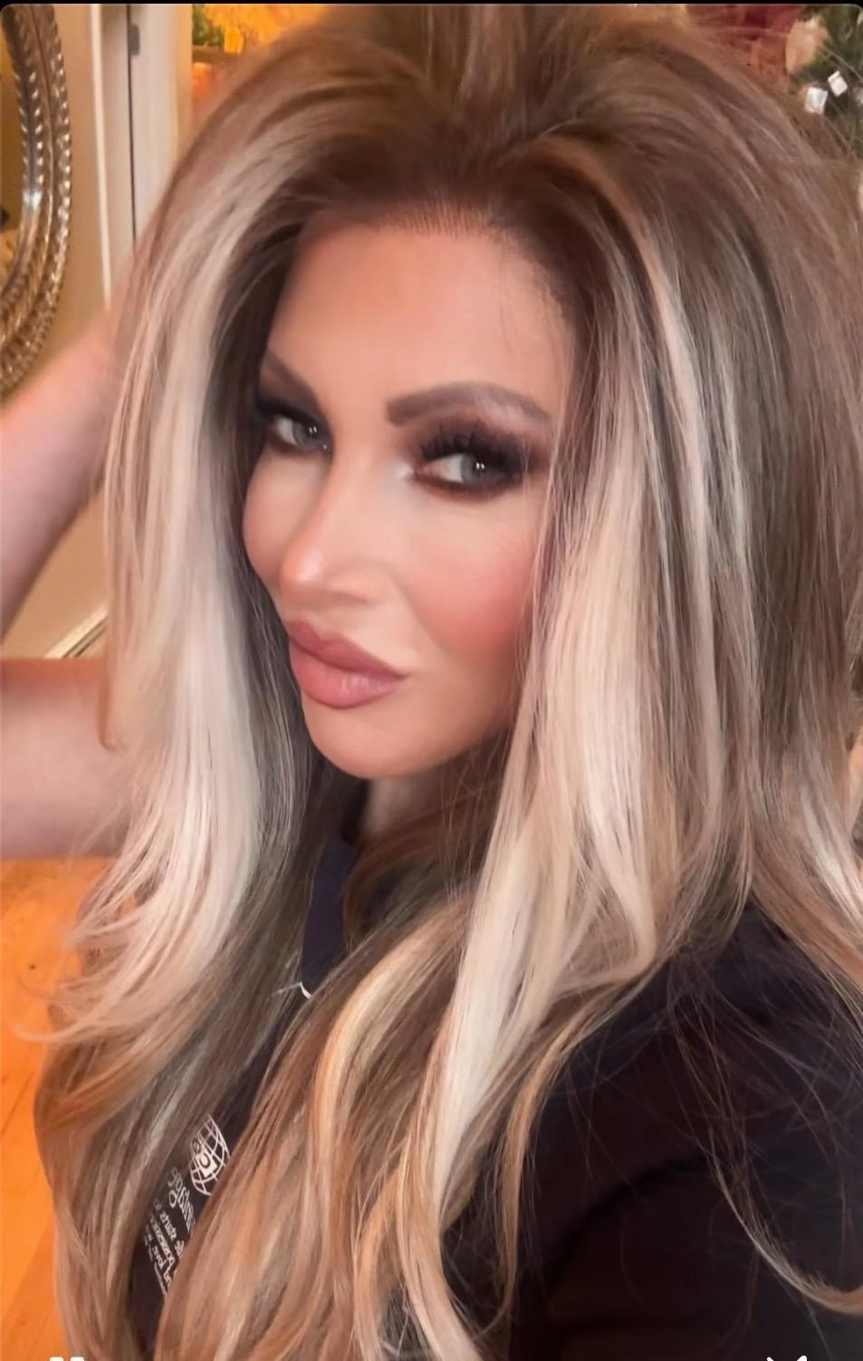 IMstyle Stacy Apricot Blonde with beige Highlight Big layer lace wig 13*4 free Parting Daily Dating Wig-F100-1T2440 (Nicole)