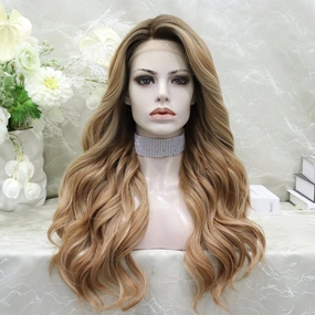 IMstyle Susan 13*4 free parting lace front wigs light brown with highlight curly hair style
