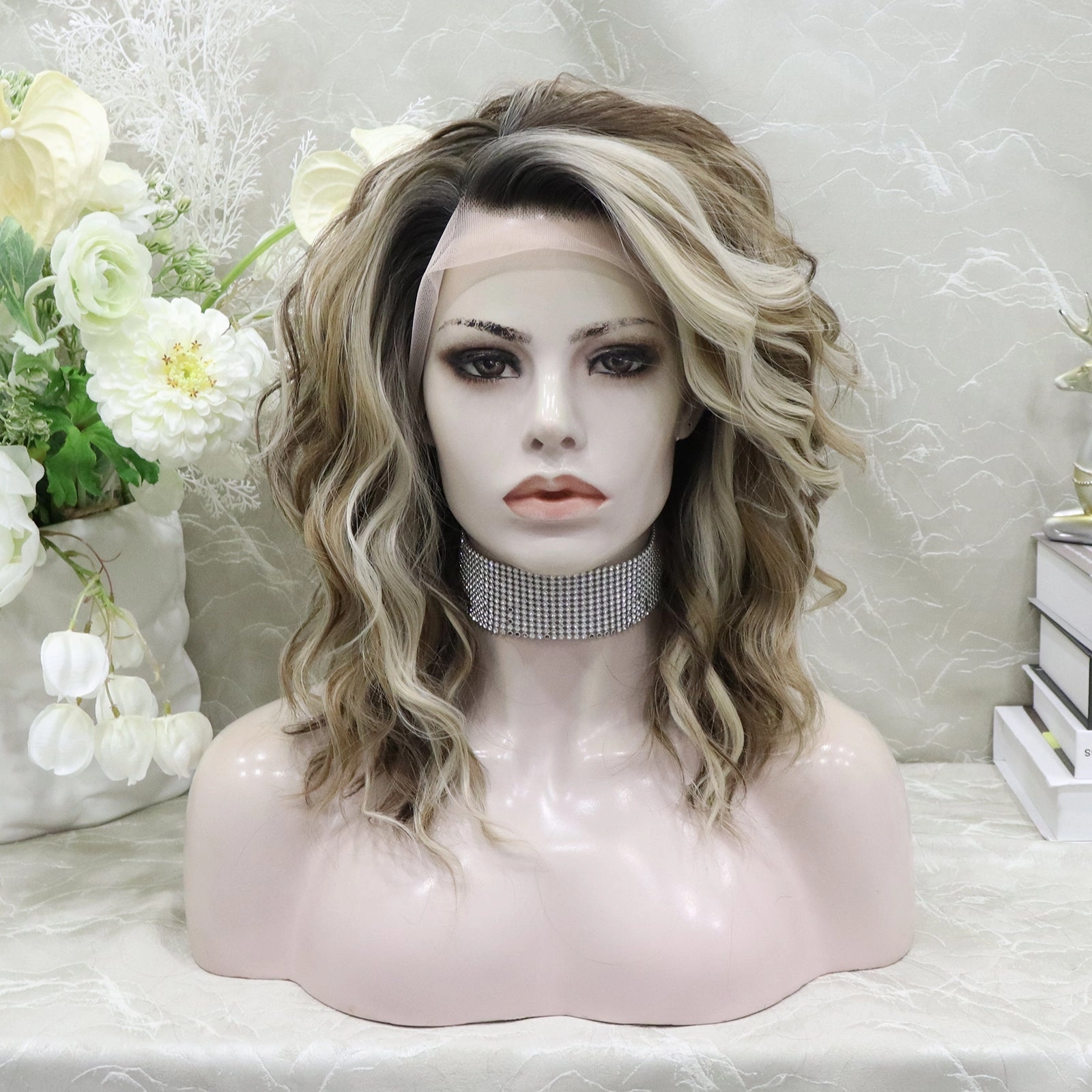 Imstylewigs BrendaG2 Ombre Color With Short Curly 14 inches Synthetic 13*2 Lace Front Wig